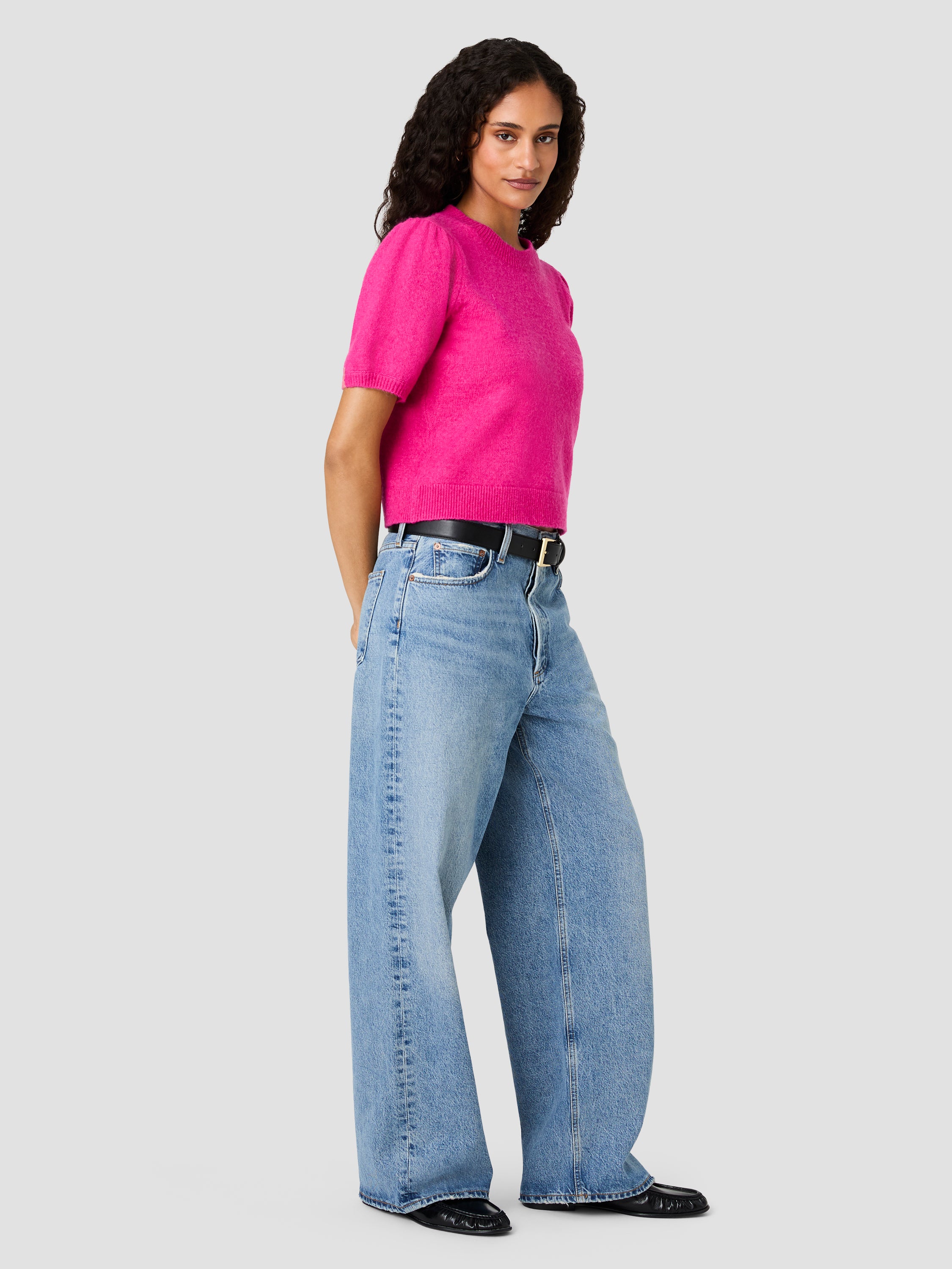 YULIA KNIT PUFF SLEEVE TOP VIEW 5 | Women's Shop All
