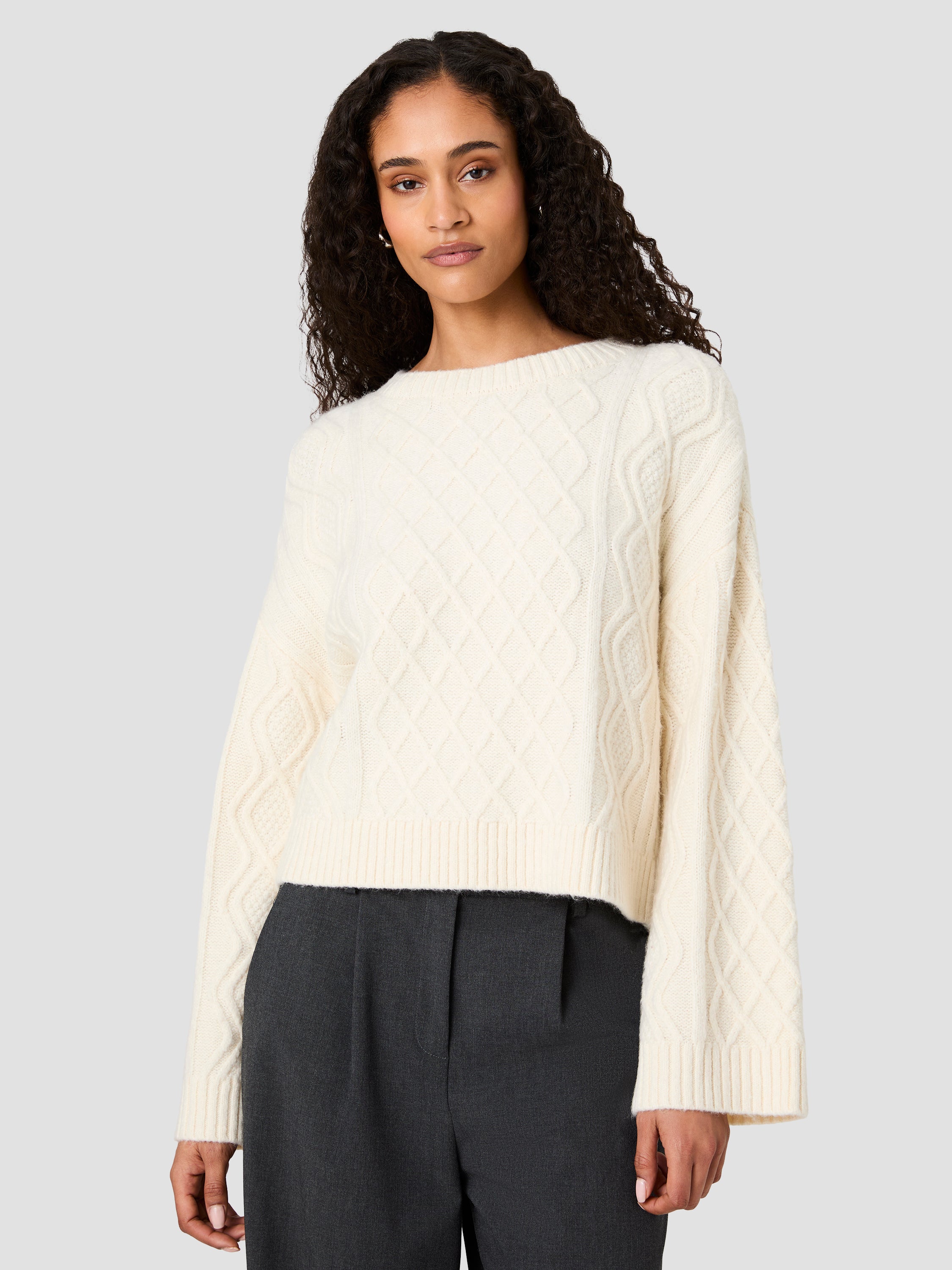 WESLEY KNIT CABLE PULLOVER SWEATER View 2 | Women's Shop All