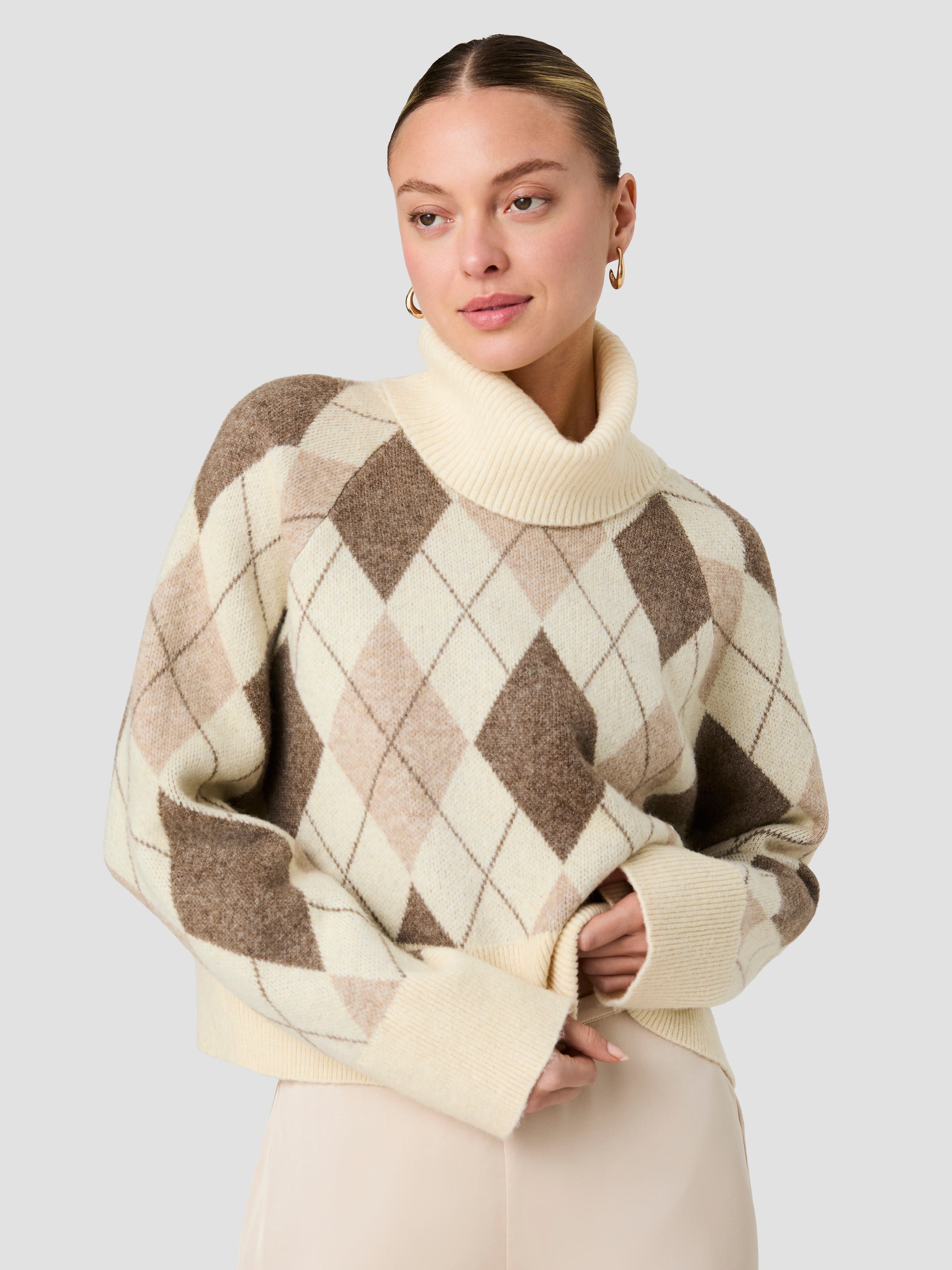 KODA KNIT ARGYLE JACQUARD TURTLENECK SWEATER View 2 | Products