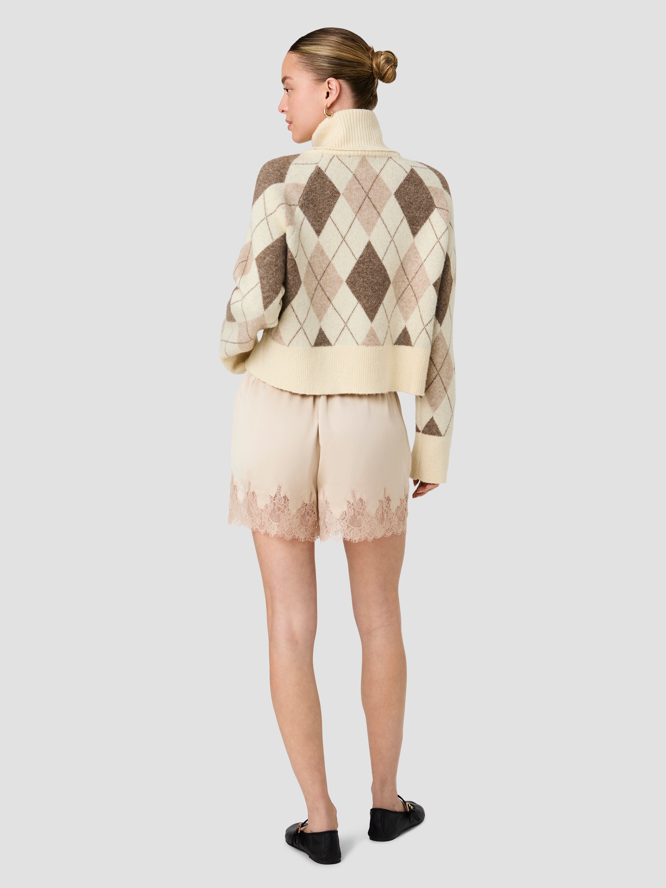 KODA KNIT ARGYLE JACQUARD TURTLENECK SWEATER VIEW 4