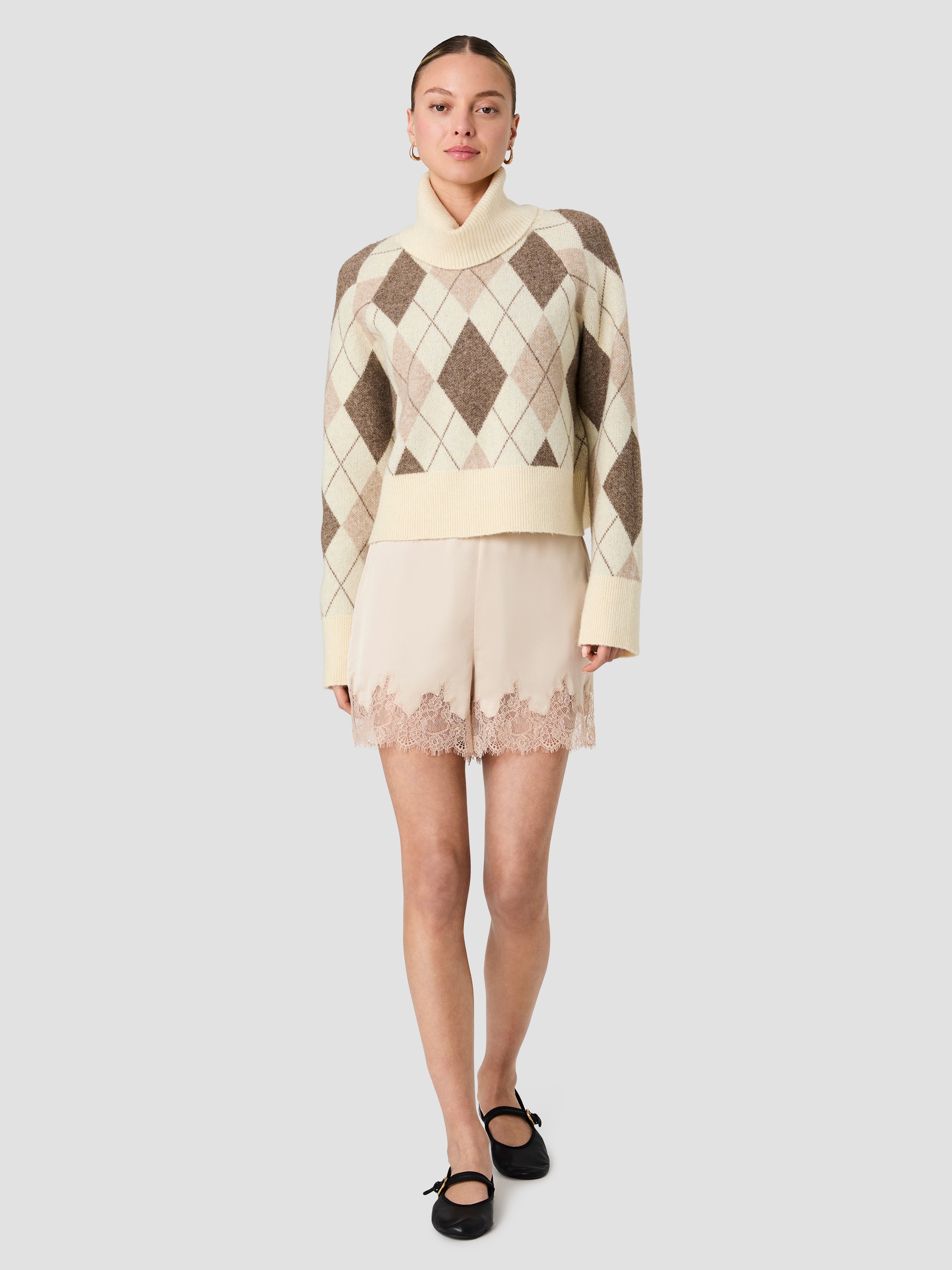 KODA KNIT ARGYLE JACQUARD TURTLENECK SWEATER VIEW 6