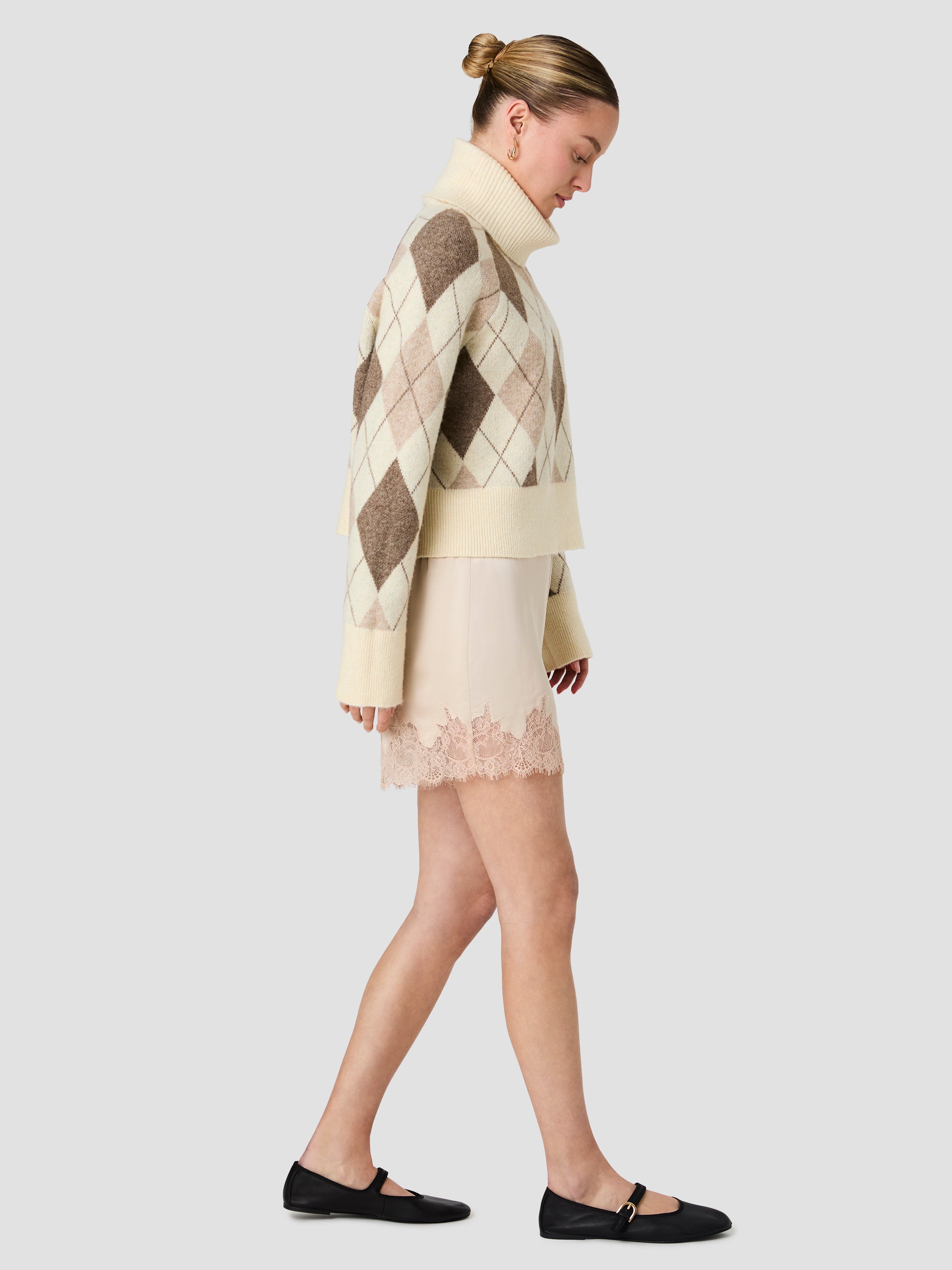 KODA KNIT ARGYLE JACQUARD TURTLENECK SWEATER VIEW 5