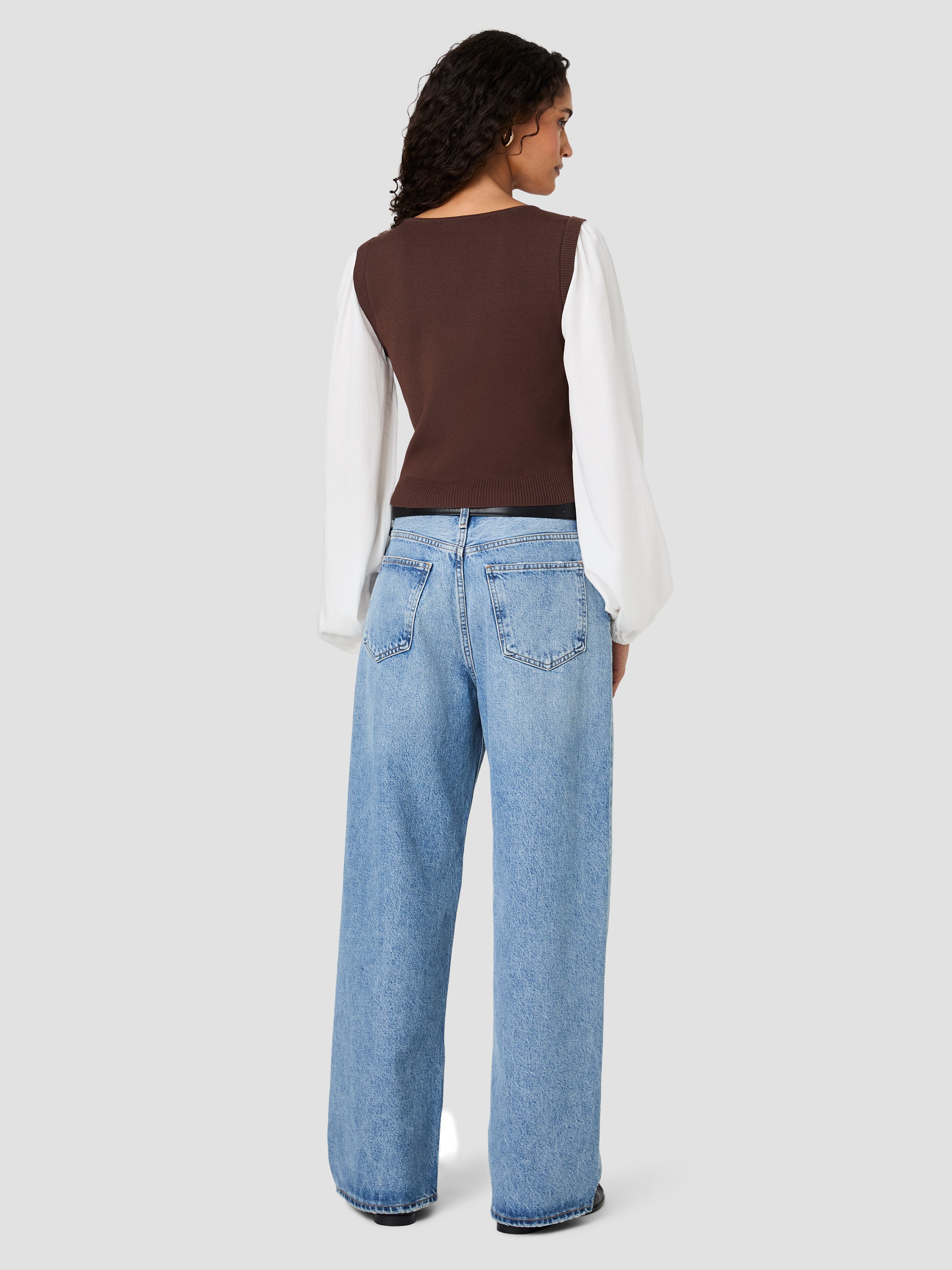 MAXIME KNIT SHIRTING LONG SLEEVE TOP VIEW 4 | New Arrivals