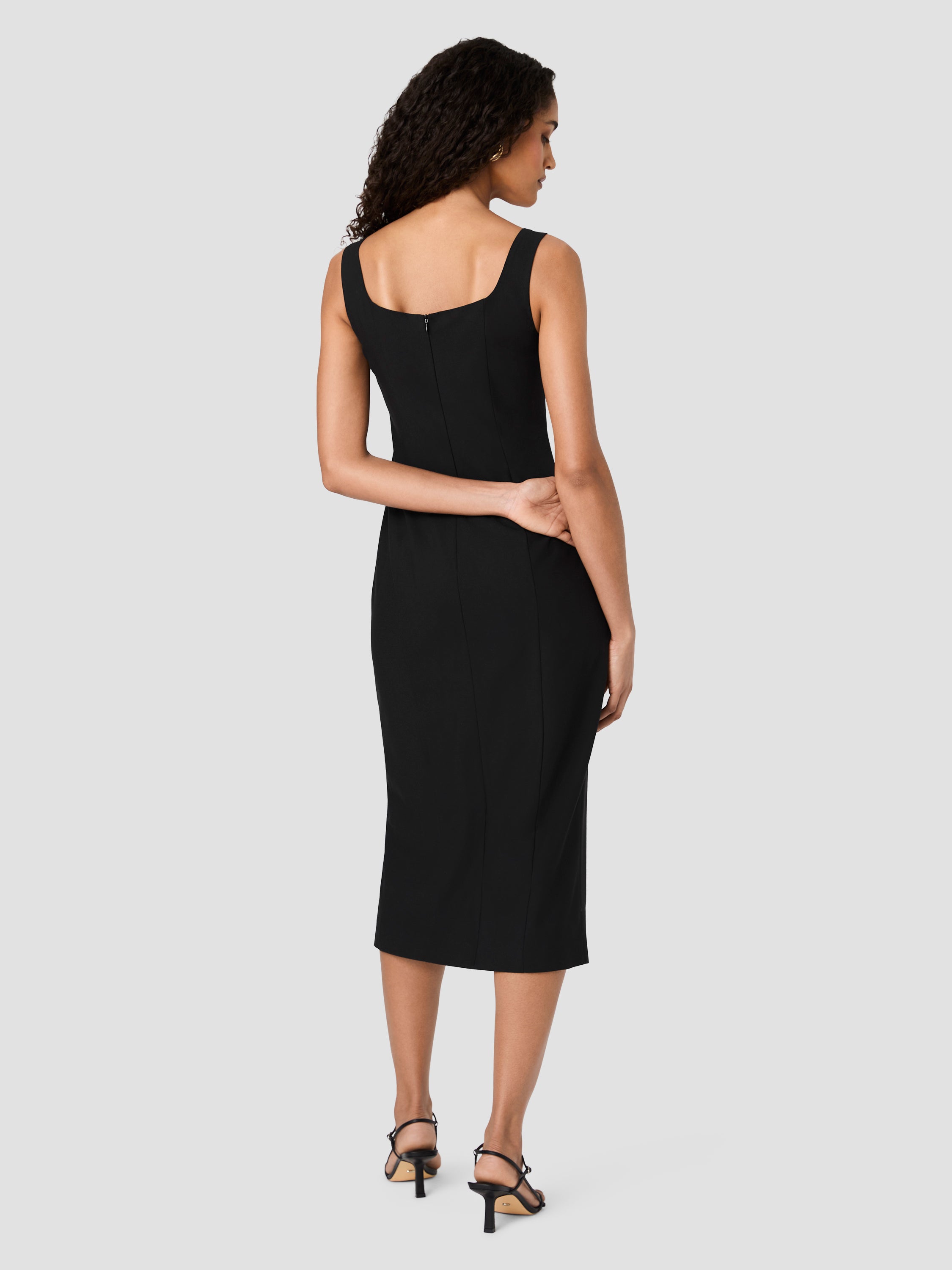 KAI SUITING SLIT MIDI DRESS VIEW 3
