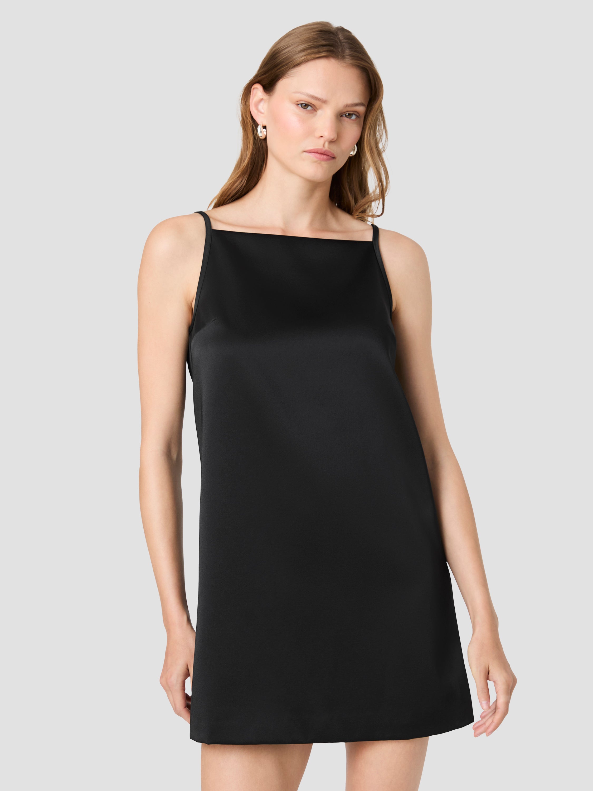 YORK SATIN A-LINE MINI DRESS View 2