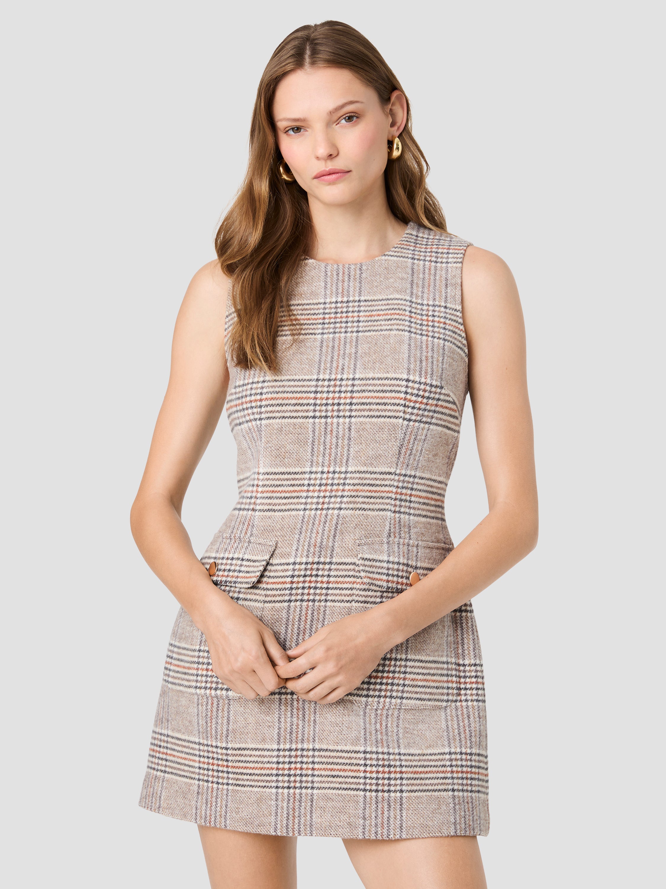 SUTTON PLAID TWO POCKET MINI DRESS View 2 | Women's Shop All