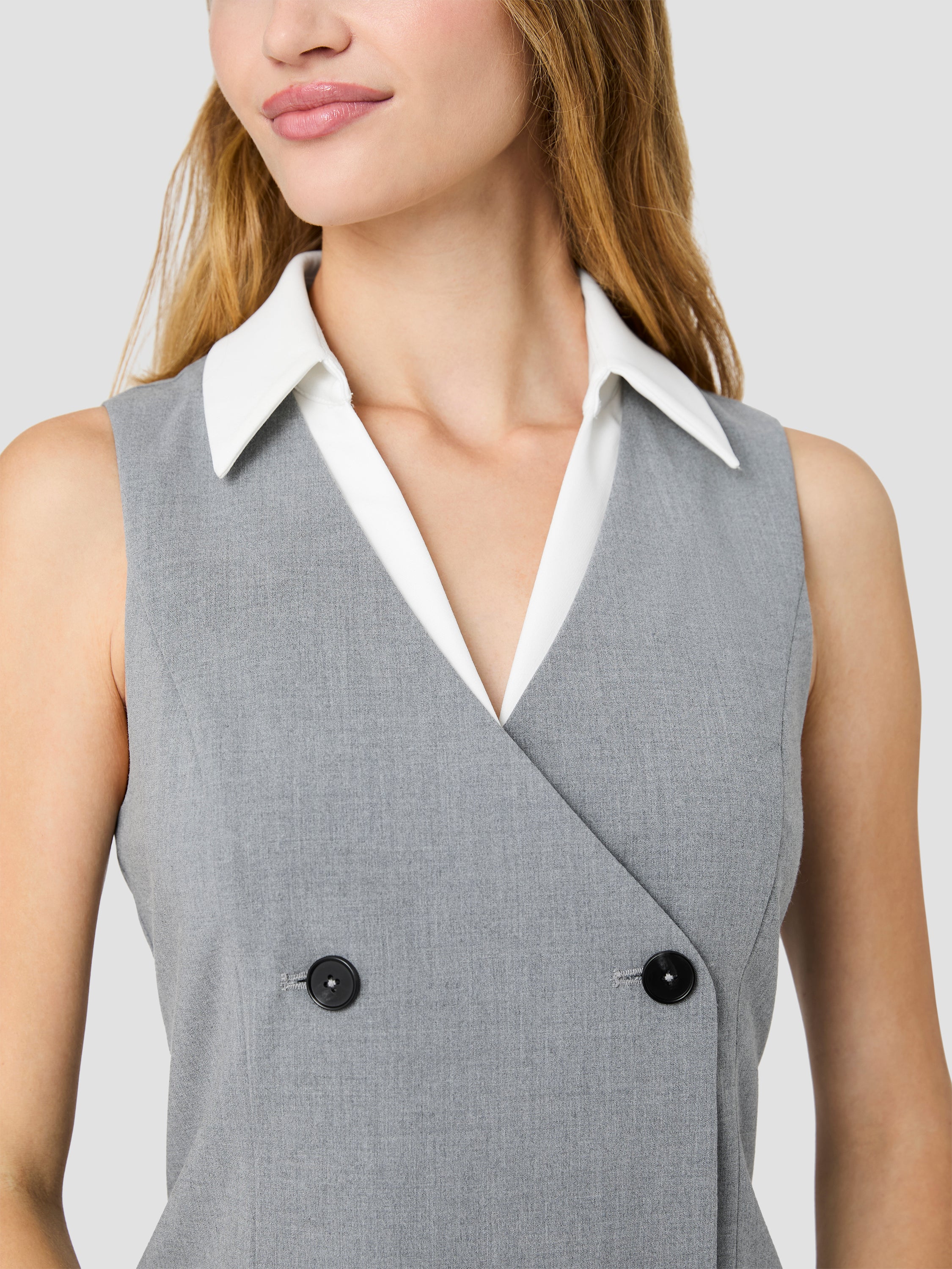 TAVI CROSSHATCH SUITING DOUBLE BREASTED MINI DRESS VIEW 3 | Mini Dresses