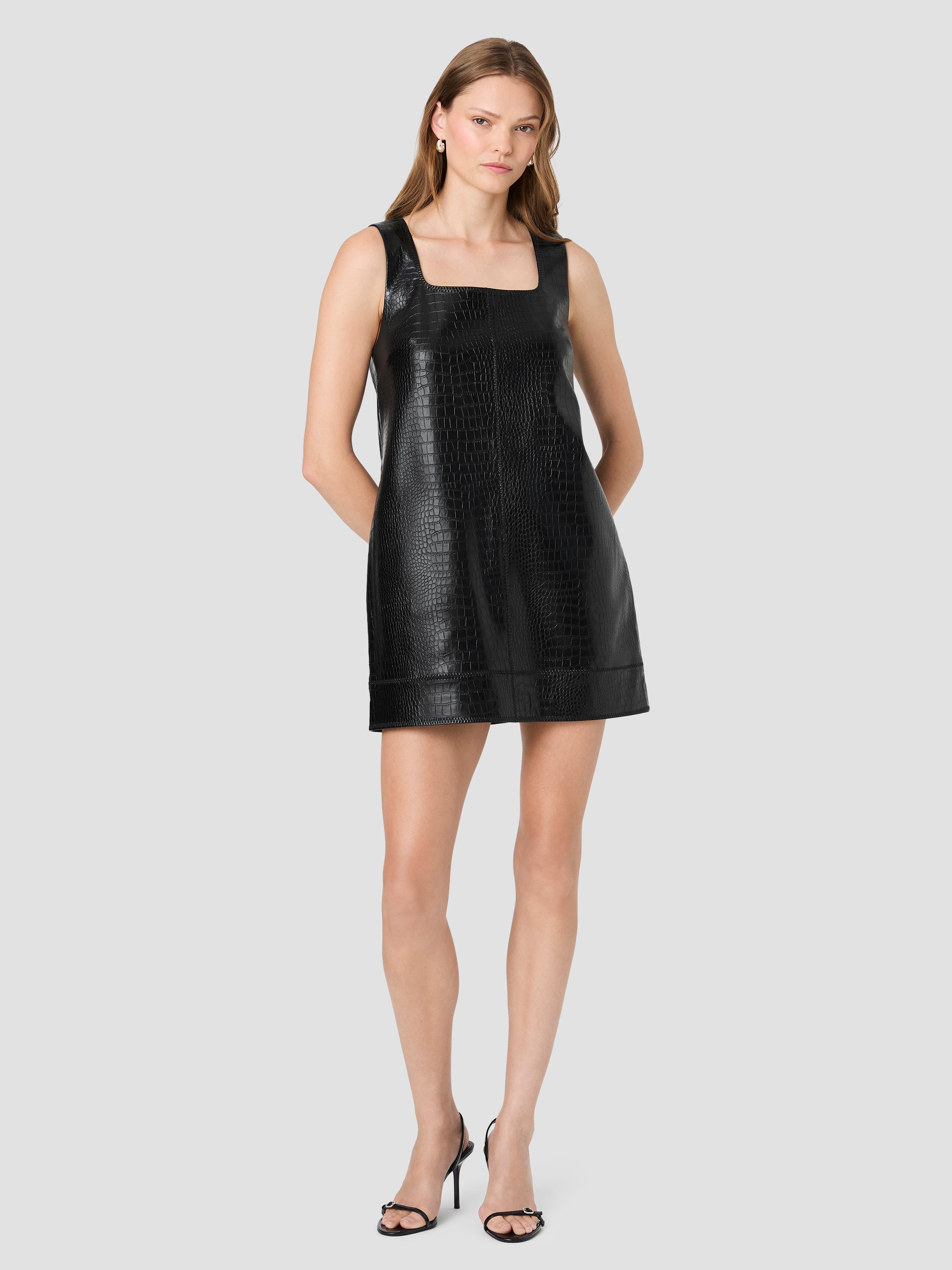FAUX CROC PU LEATHER MINI DRESS VIEW 6 | Women's Shop All