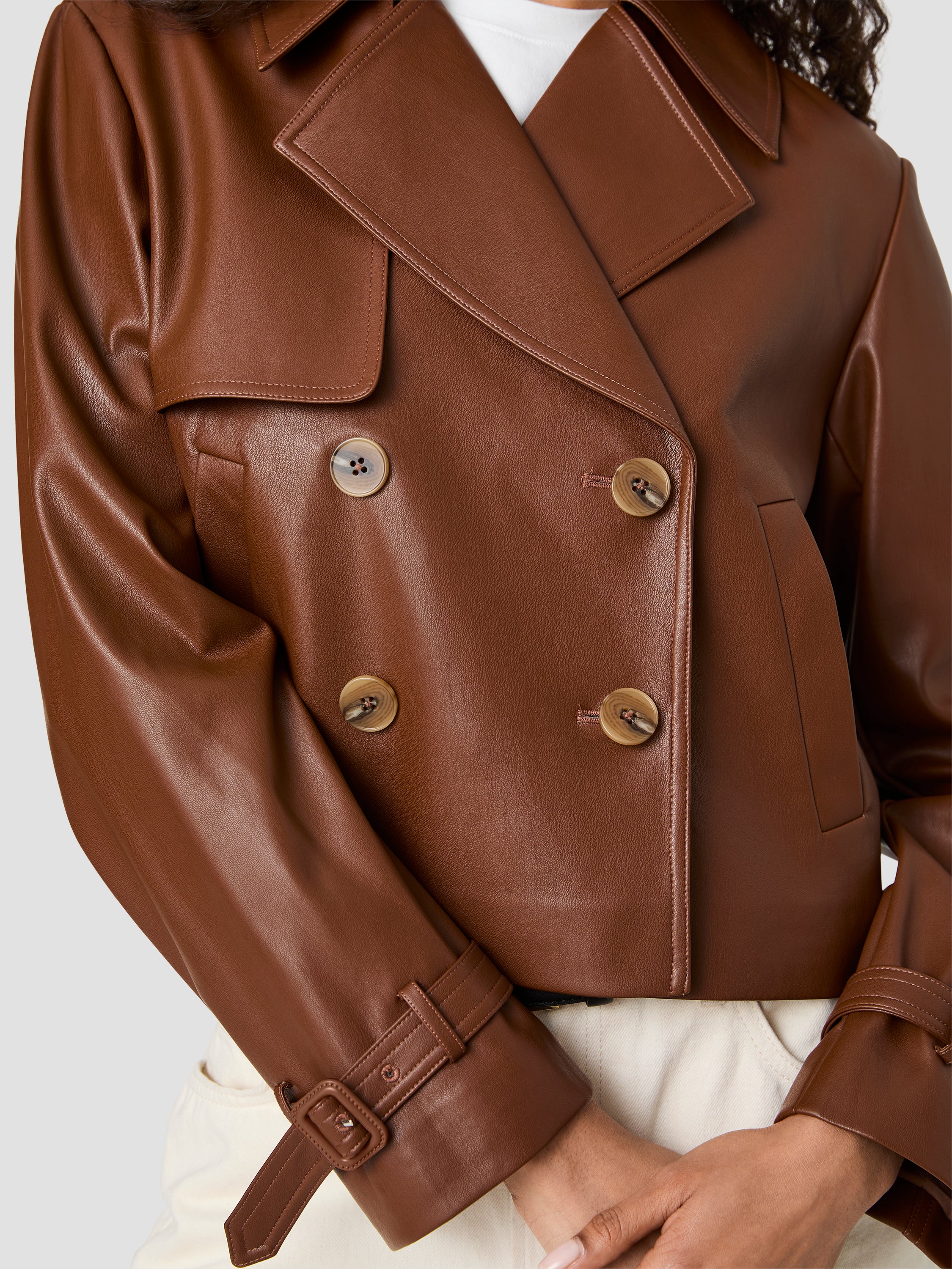 PORTO FAUX LEATHER CROPPED JACKET VIEW 5 | Coats & Jackets