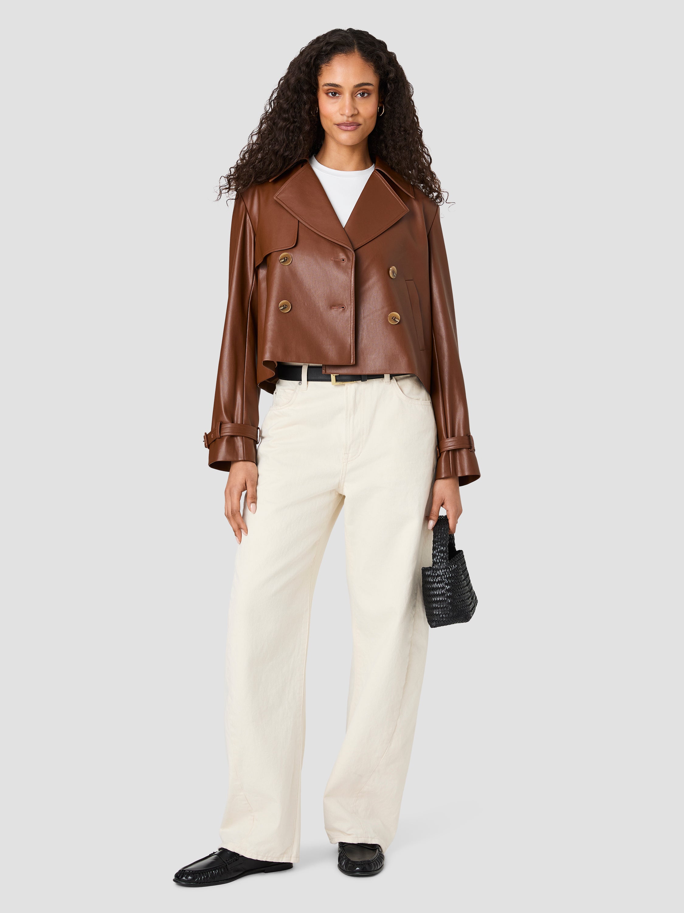 PORTO FAUX LEATHER CROPPED JACKET View 2 | Coats & Jackets