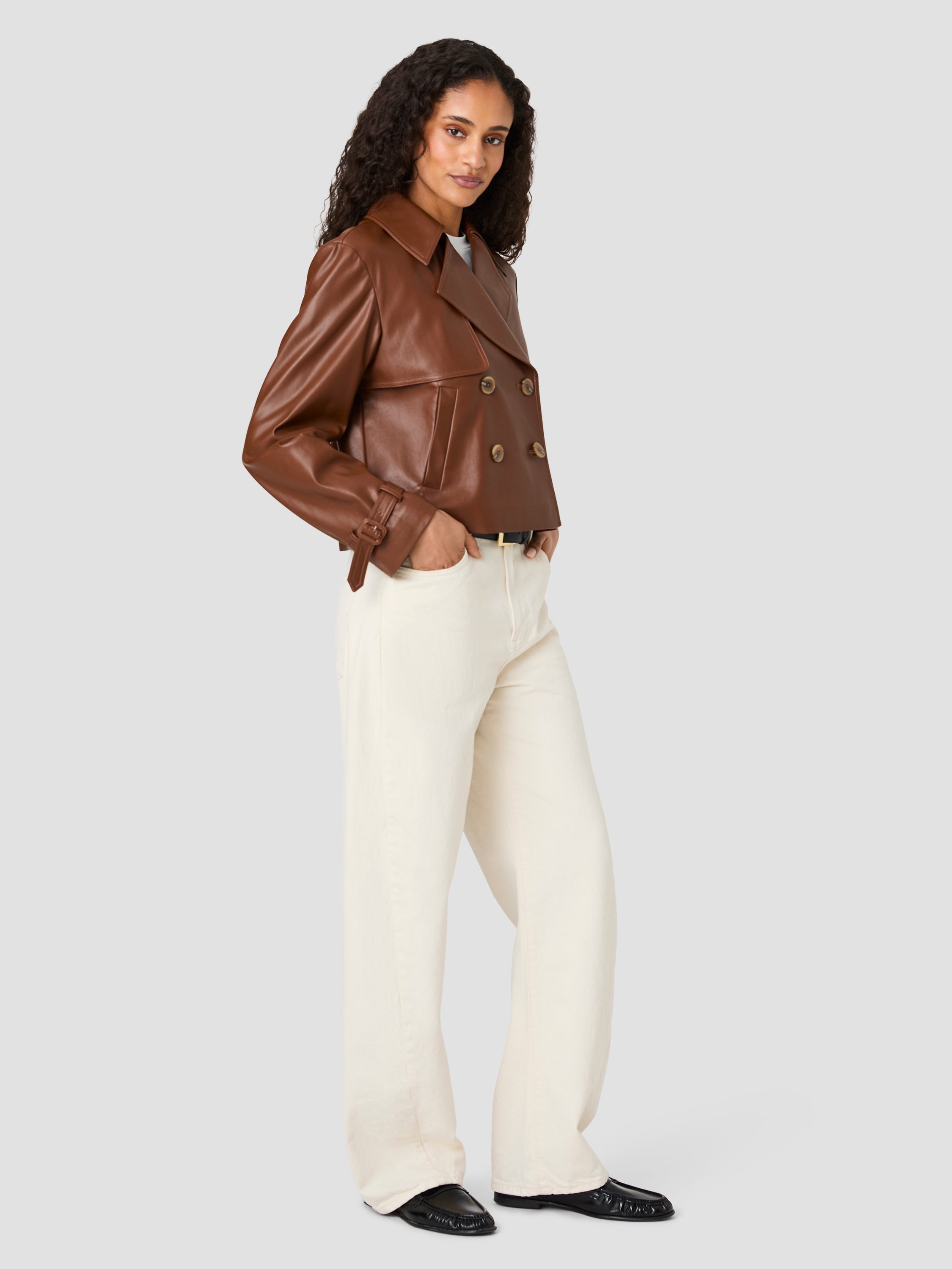 PORTO FAUX LEATHER CROPPED JACKET VIEW 6 | Coats & Jackets