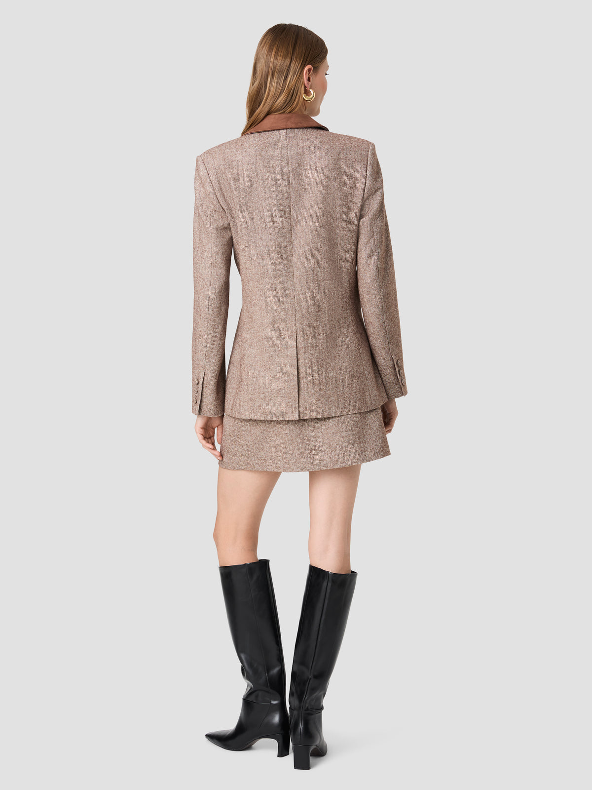 NAYA HERRINGBONE CONTRAST BLAZER VIEW 4 | Best Sellers