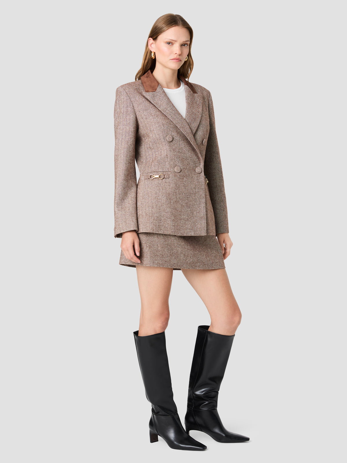 NAYA HERRINGBONE CONTRAST BLAZER VIEW 5 | Best Sellers