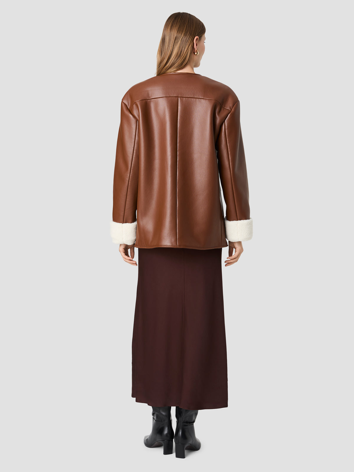 PORTO FAUX LEATHER SHERPA CUFF JACKET VIEW 6 | Best Sellers