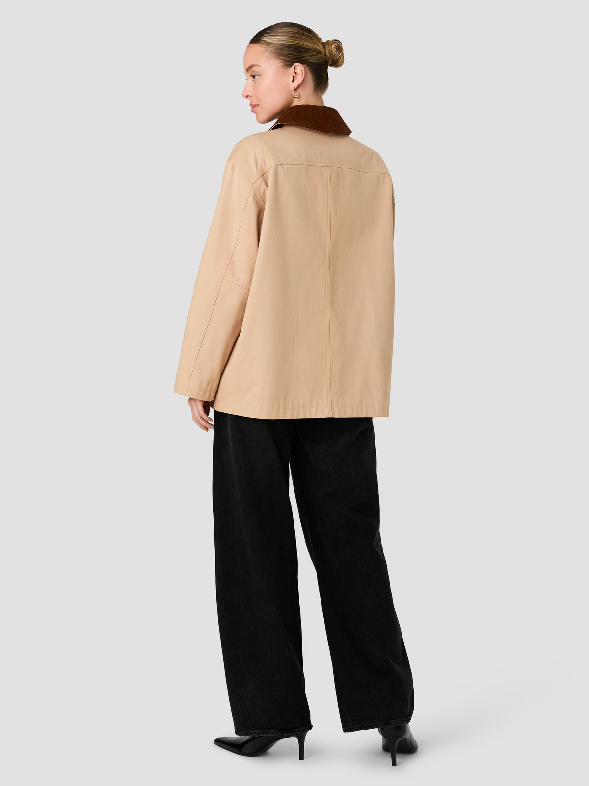 BARN JACKET WITH CORDUROY COLLAR VIEW 4
