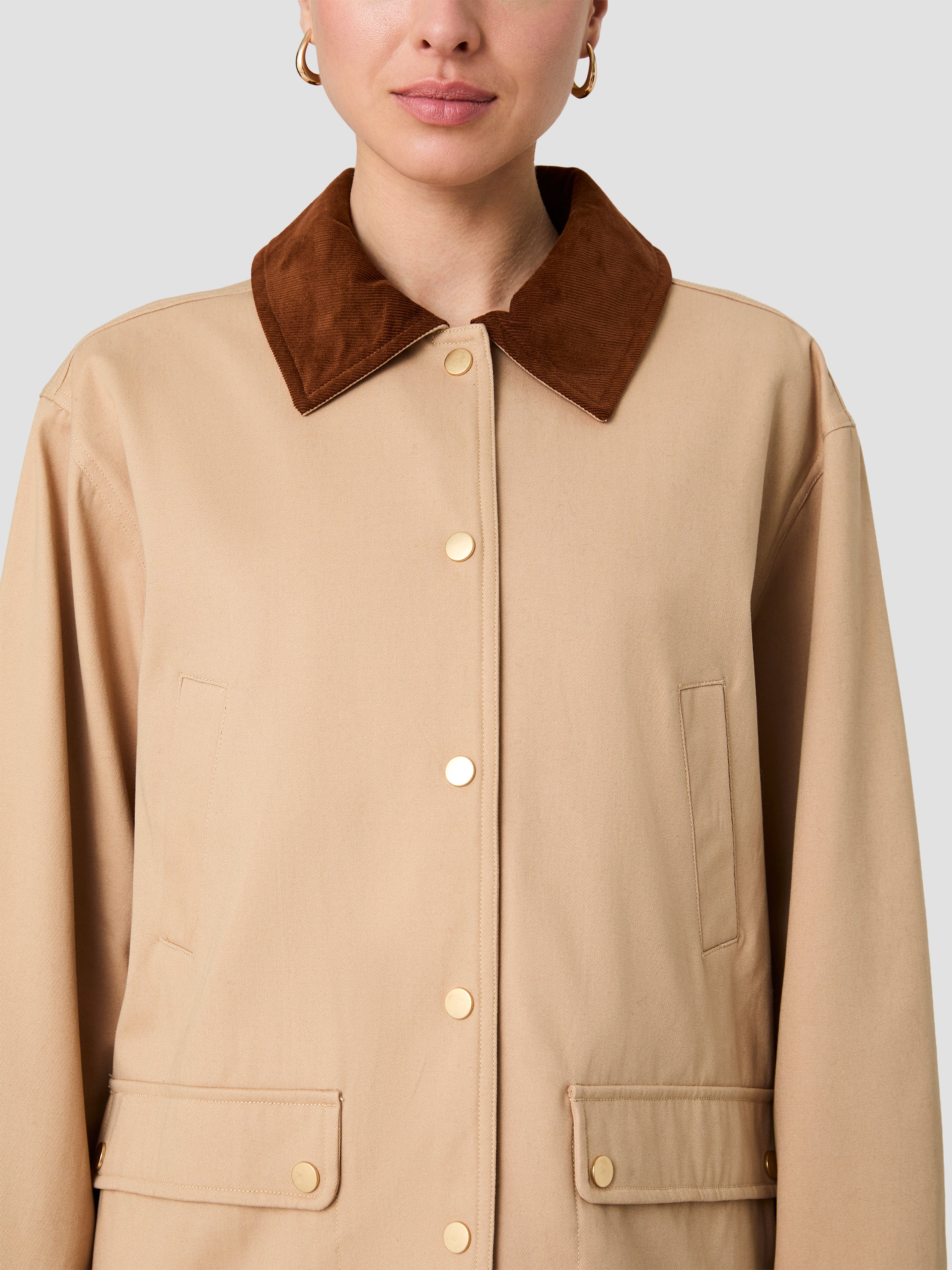BARN JACKET WITH CORDUROY COLLAR VIEW 3