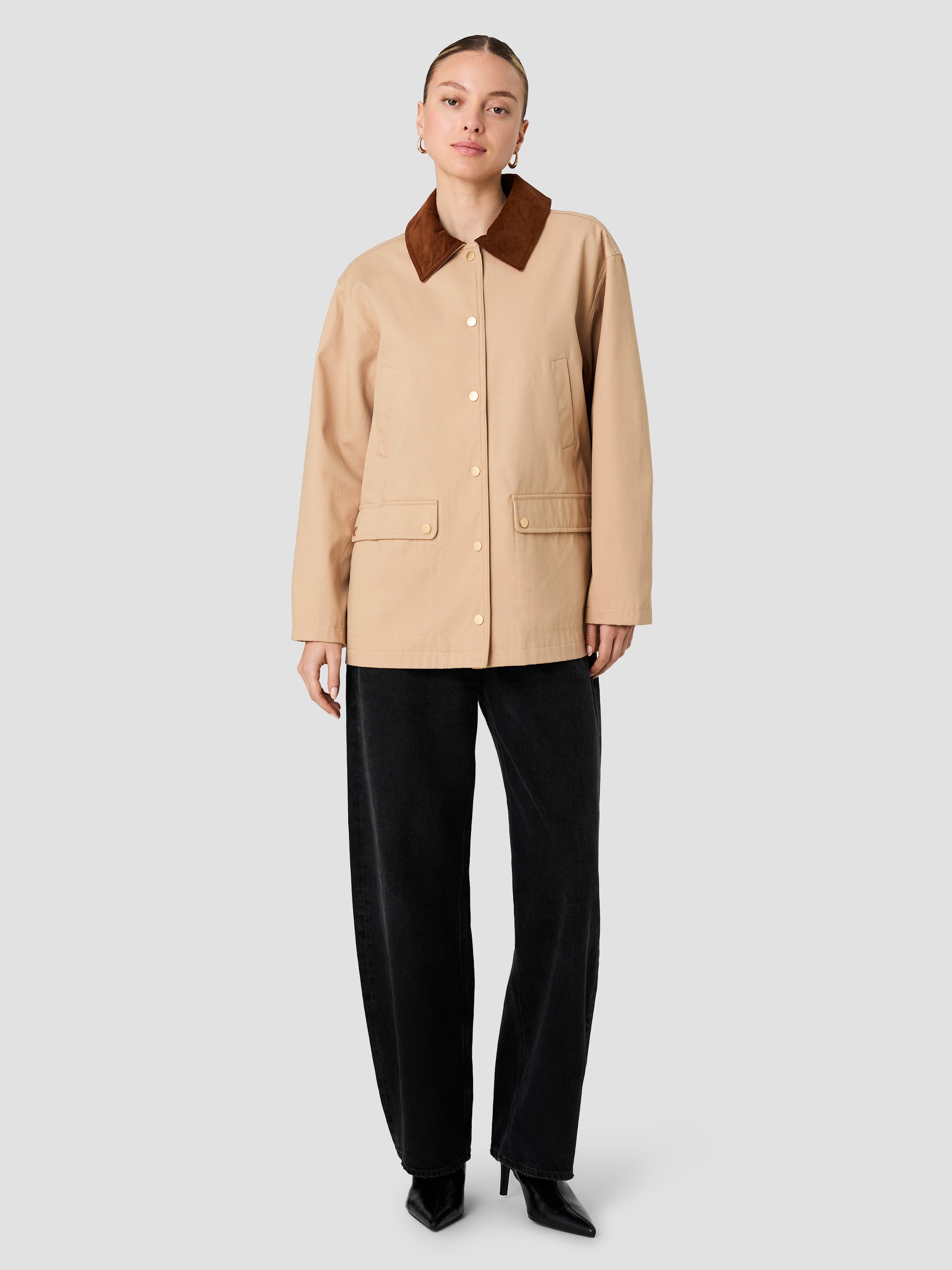 BARN JACKET WITH CORDUROY COLLAR VIEW 6