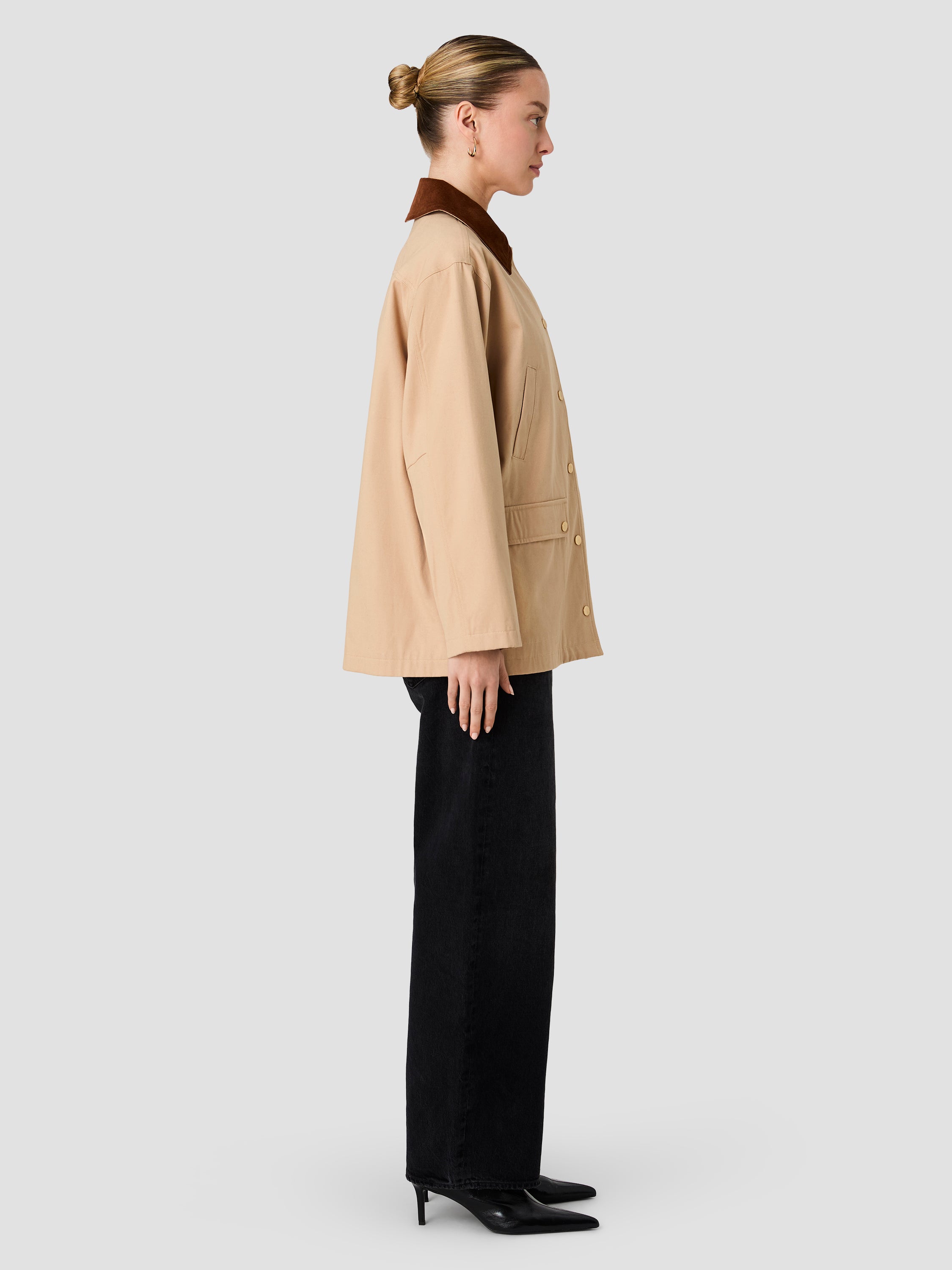 BARN JACKET WITH CORDUROY COLLAR VIEW 5