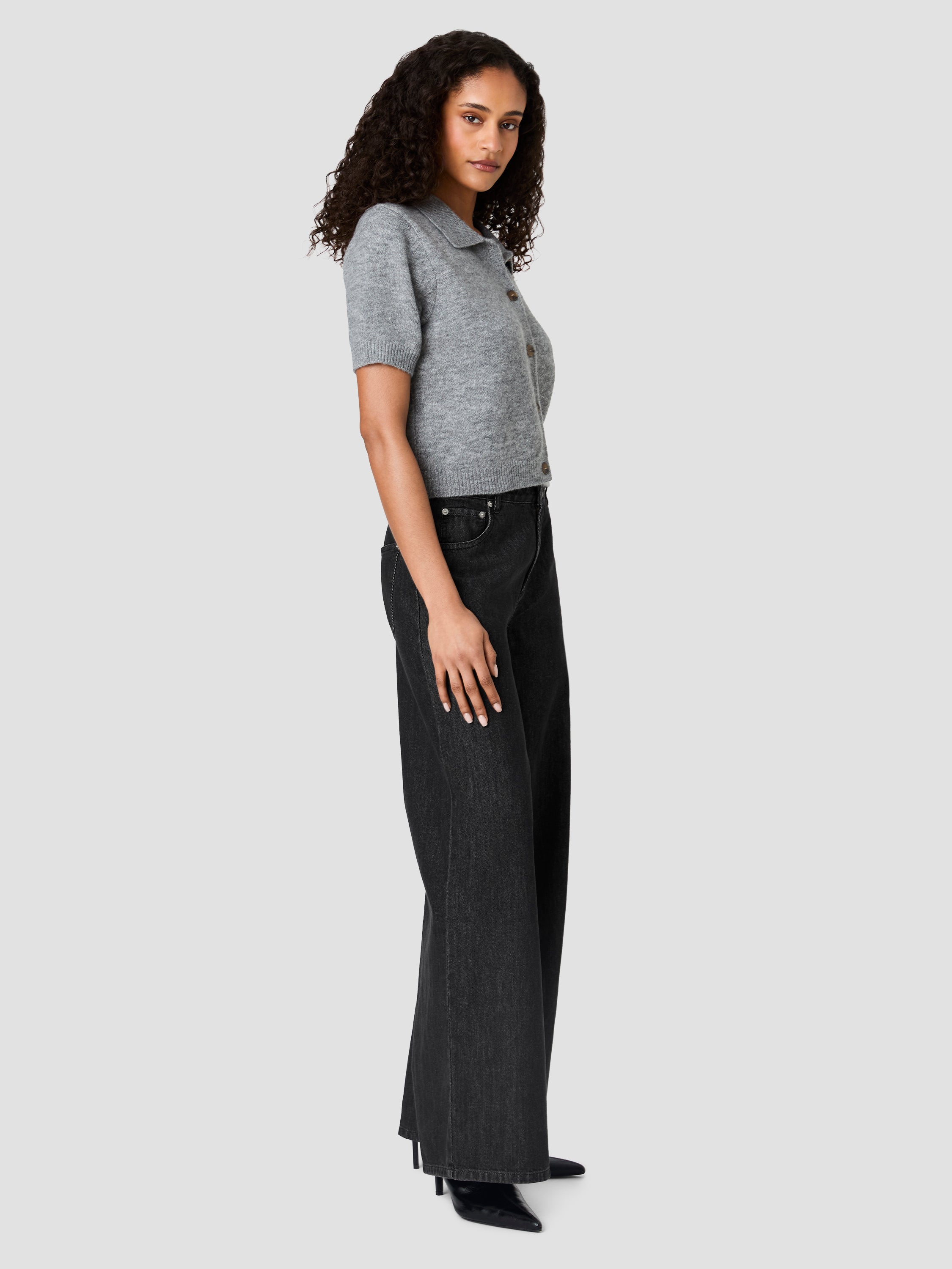 SUZIE KNIT SHORT SLEEVE COLLAR TOP VIEW 5