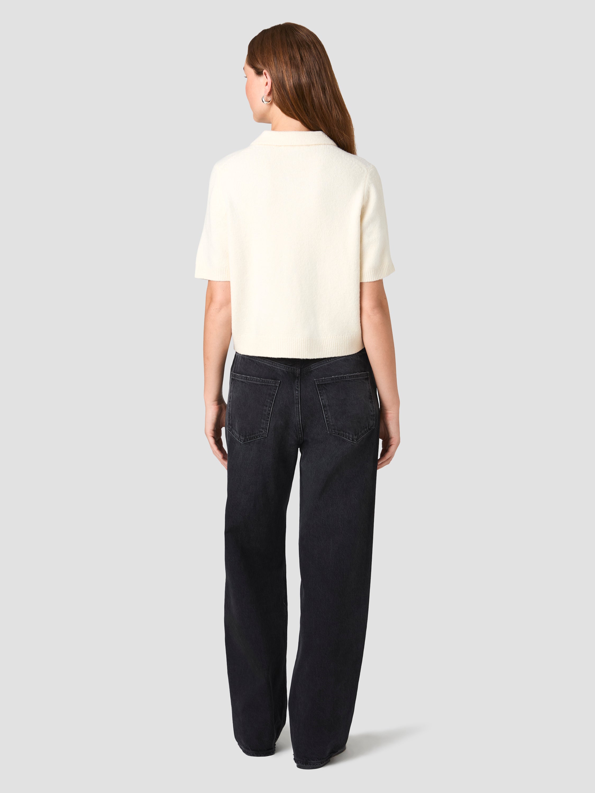 SUZIE KNIT SHORT SLEEVE COLLAR TOP VIEW 5