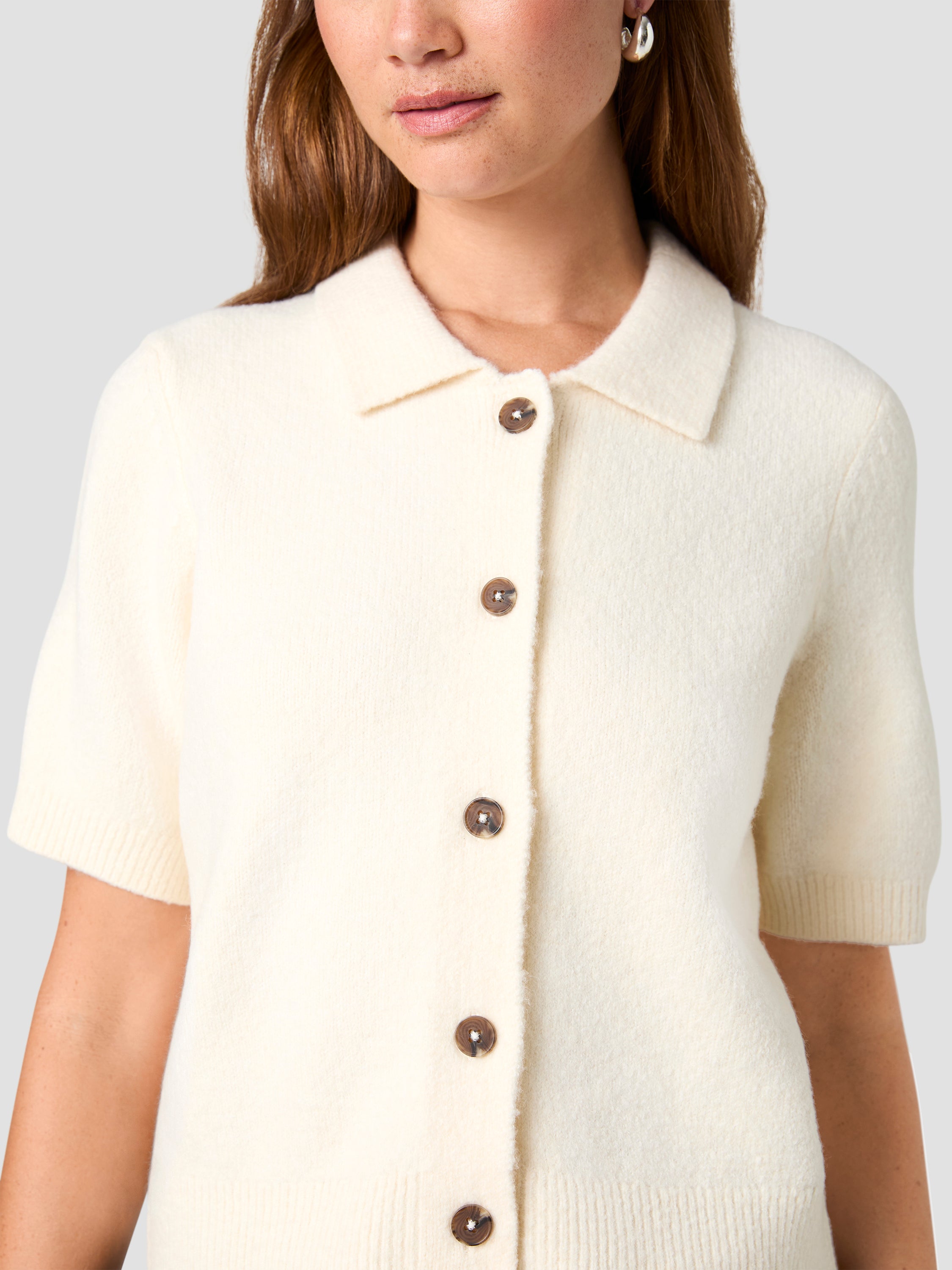 SUZIE KNIT SHORT SLEEVE COLLAR TOP VIEW 3