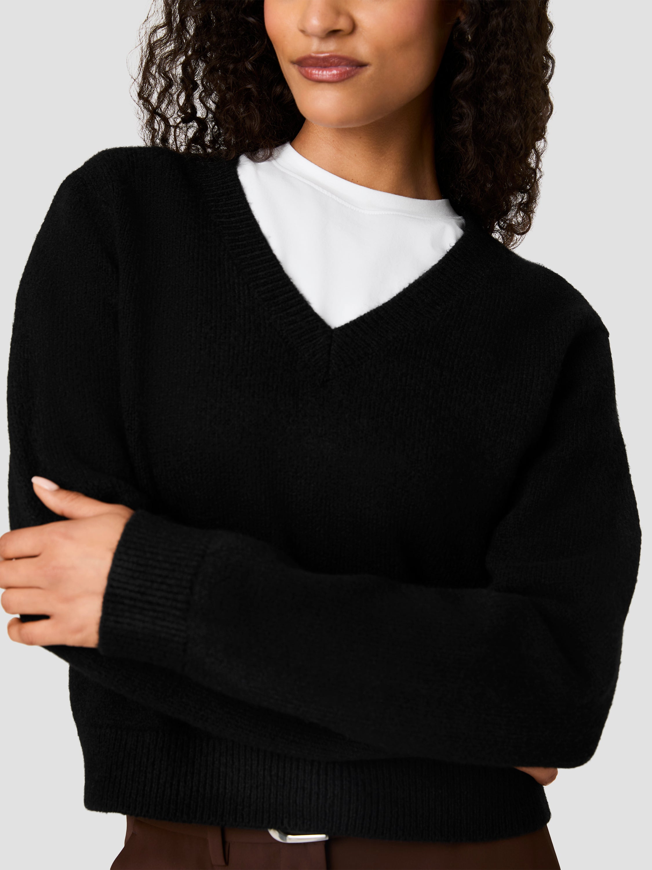 SUZIE KNIT V-NECK PULLOVER SWEATER VIEW 3