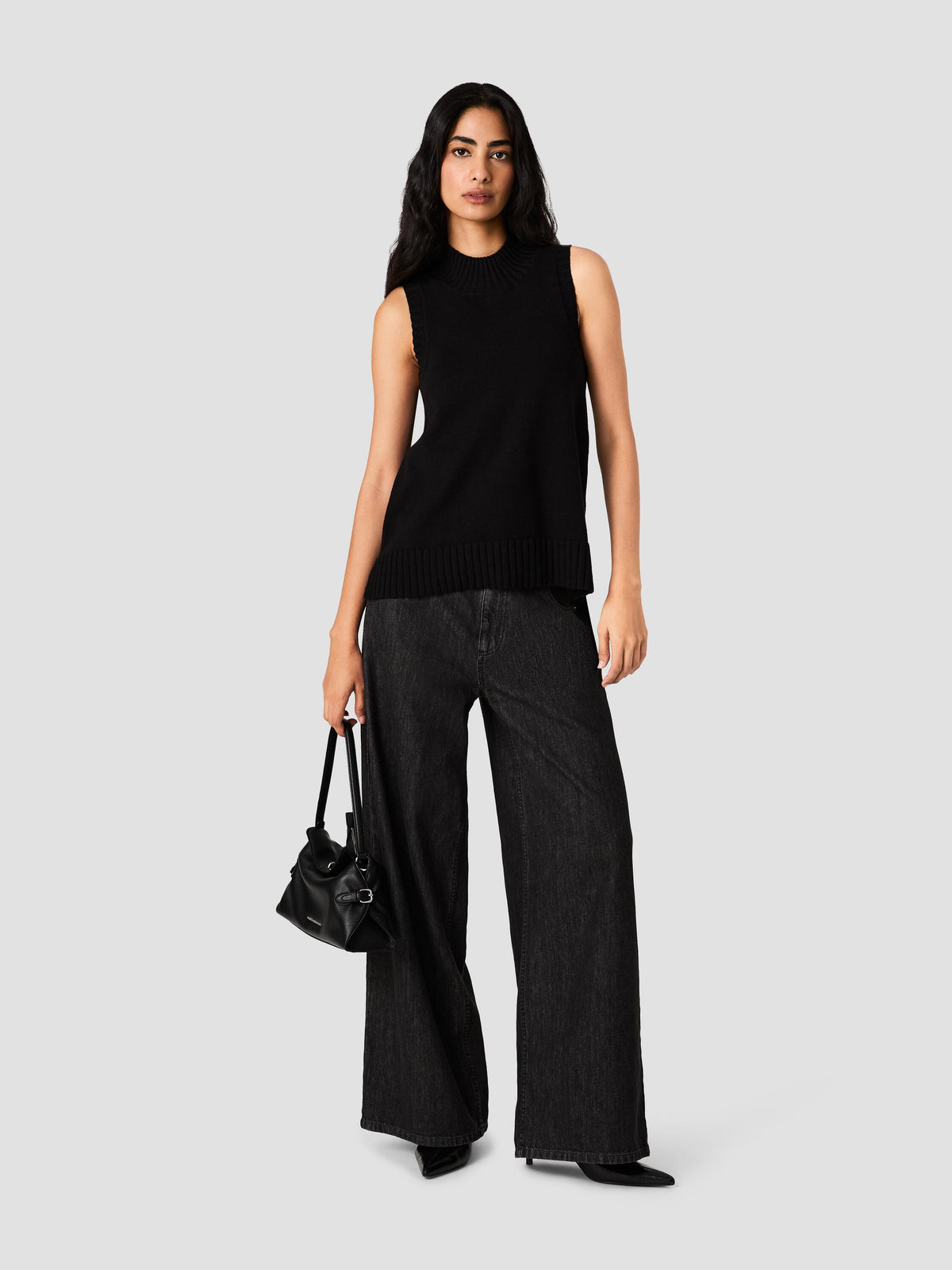 COSYSOFT HIGH-LOW SWEATER VEST View 1 | The Layering Shop