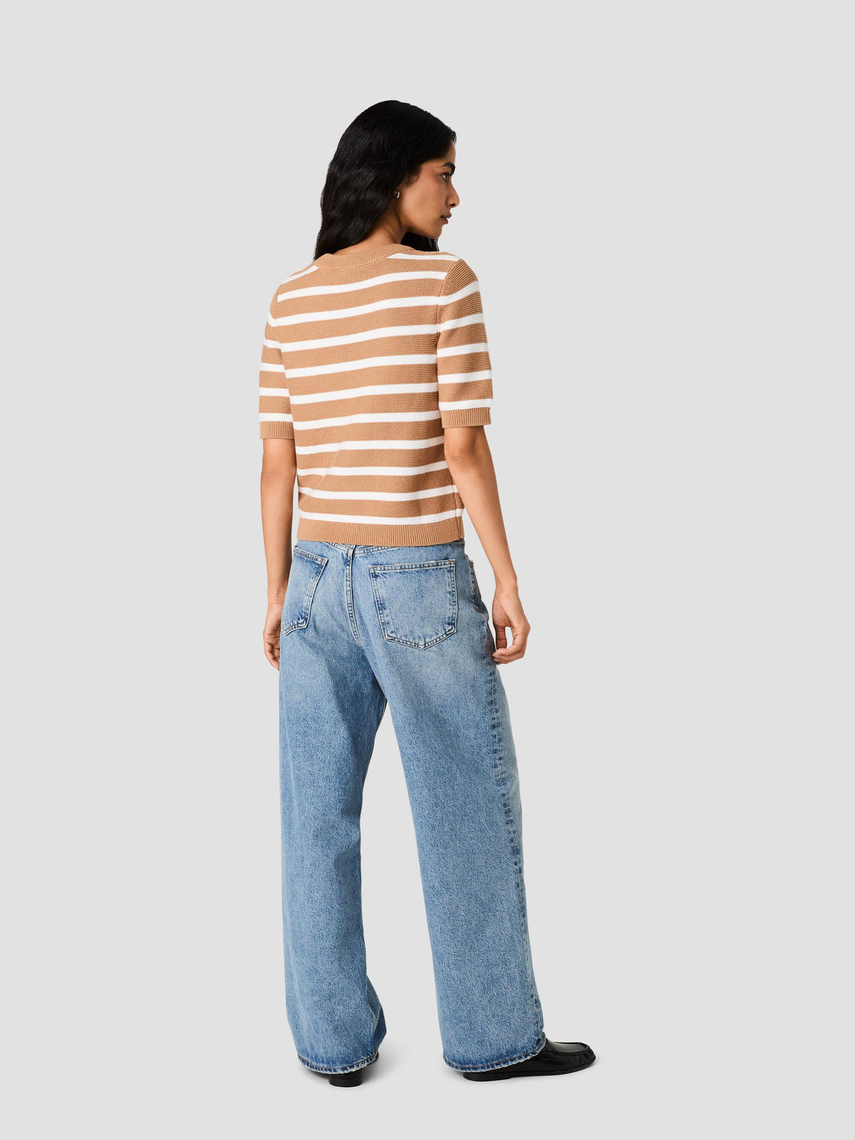 MOZART STRIPE SHORT SLEEVE SWEATER VIEW 5 | The Layering Shop