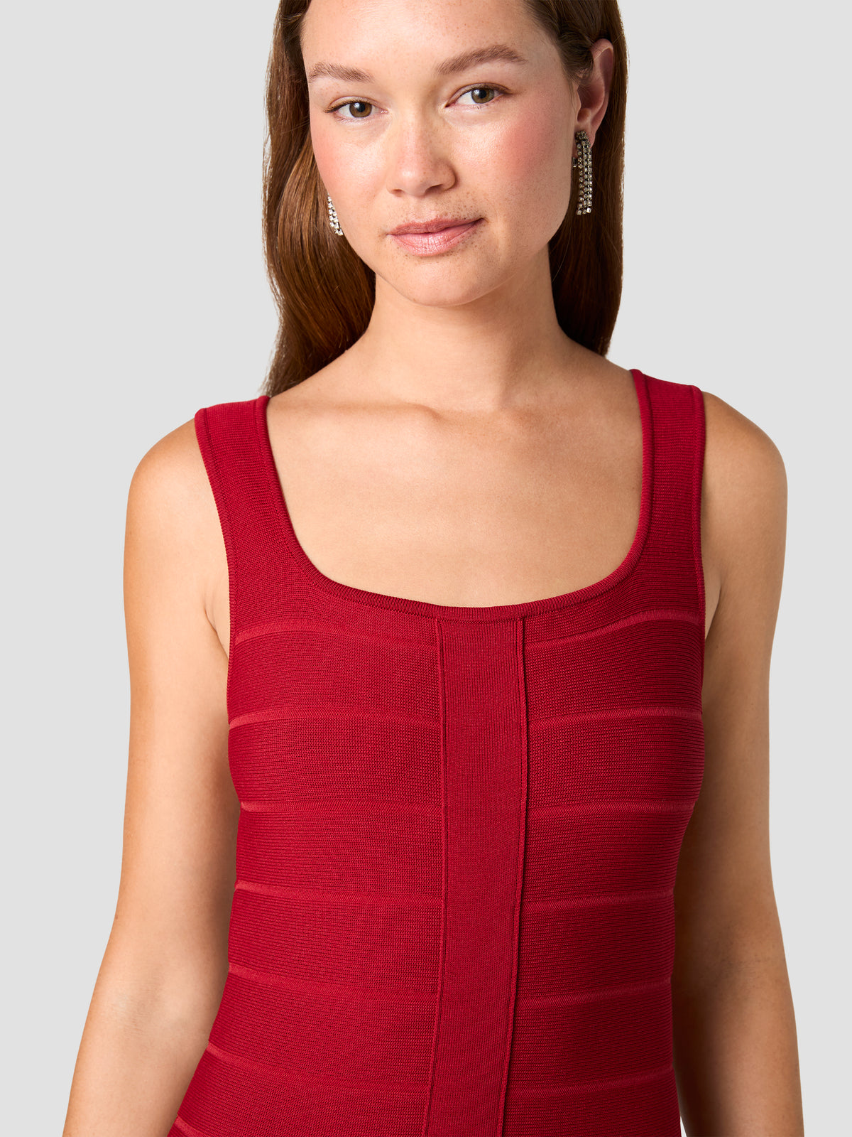 BANDAGE KNIT SQUARE NECK MINI DRESS VIEW 3