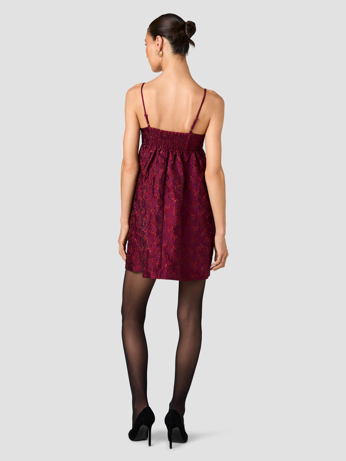 ANAYA FLORAL JACQUARD STRAPPY MINI DRESS VIEW 4