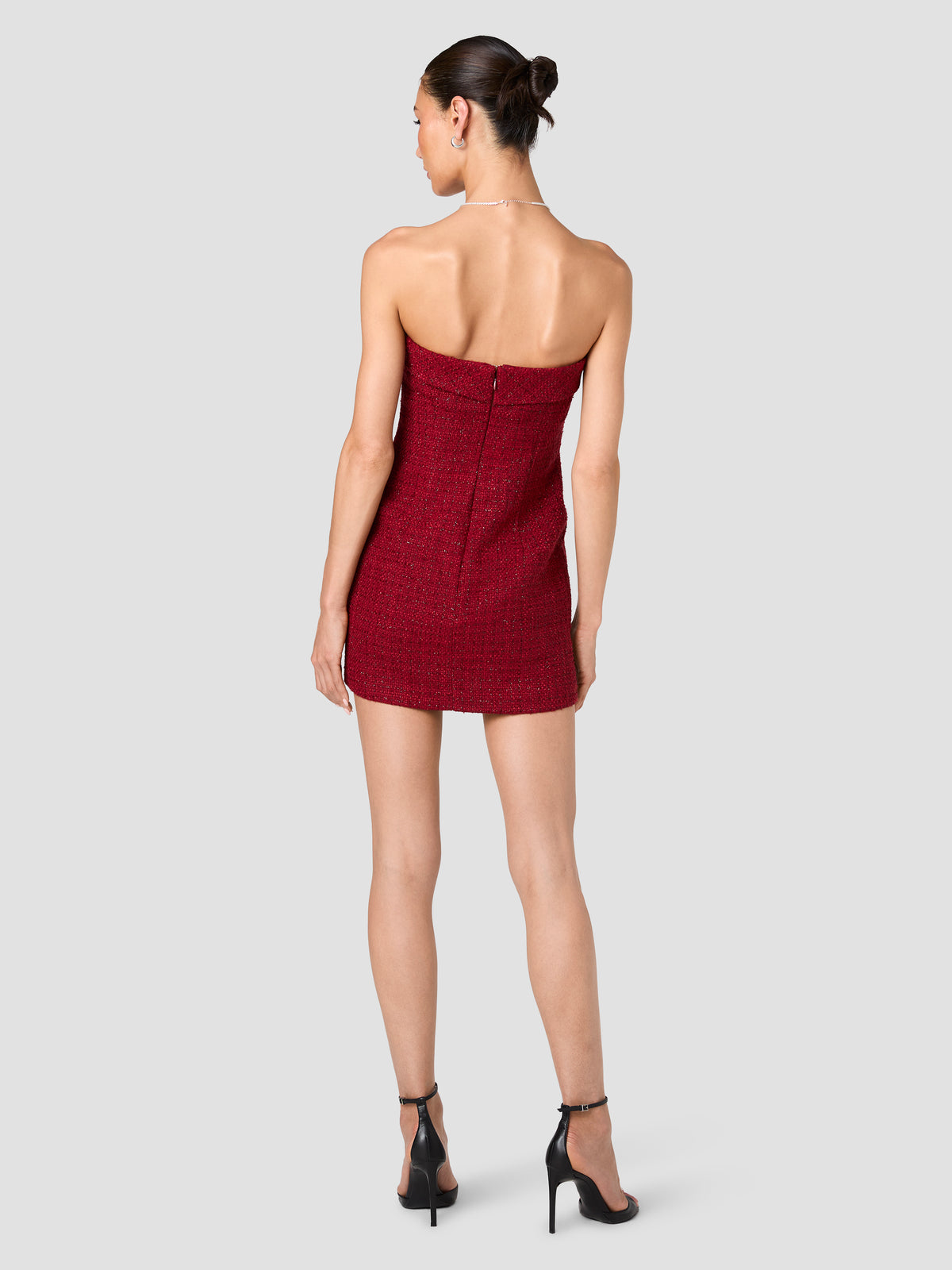 SHANTE SHIMMER TWEED STRAPLESS MINI DRESS VIEW 4