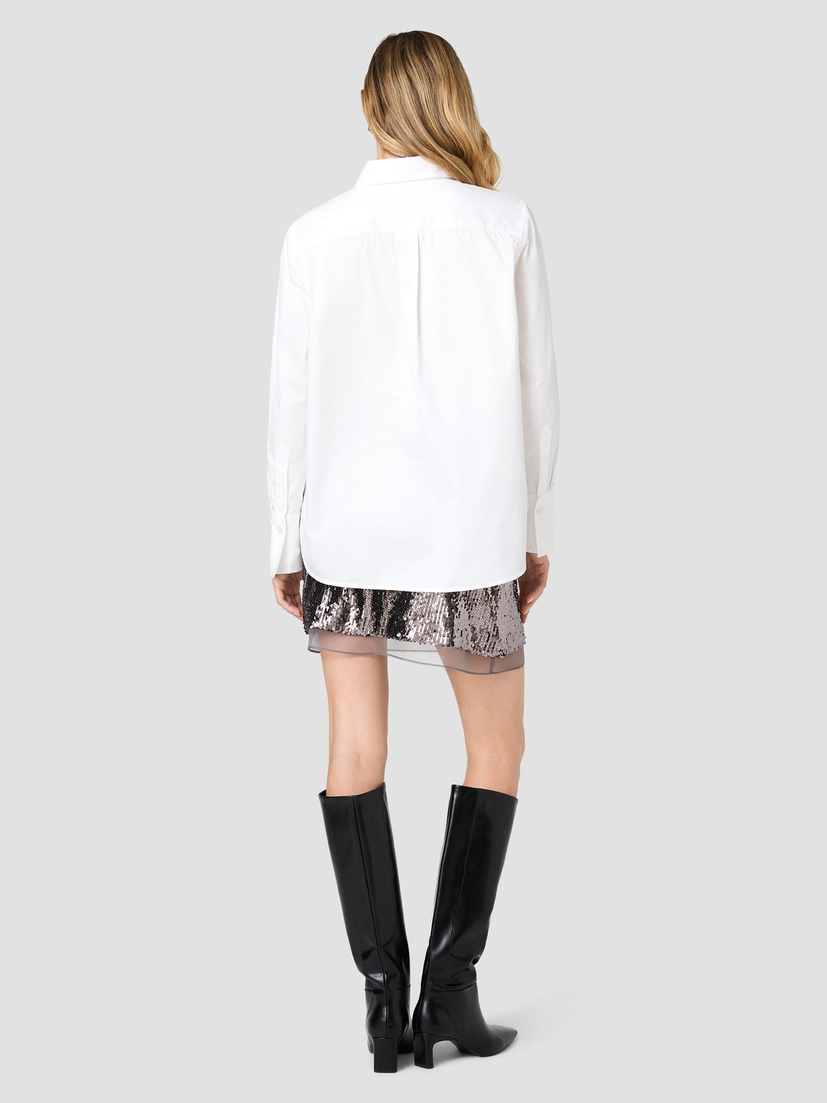 ALEXIS POPLIN BUTTON DOWN SHIRT WITH NOVELTY BUTTON VIEW 6