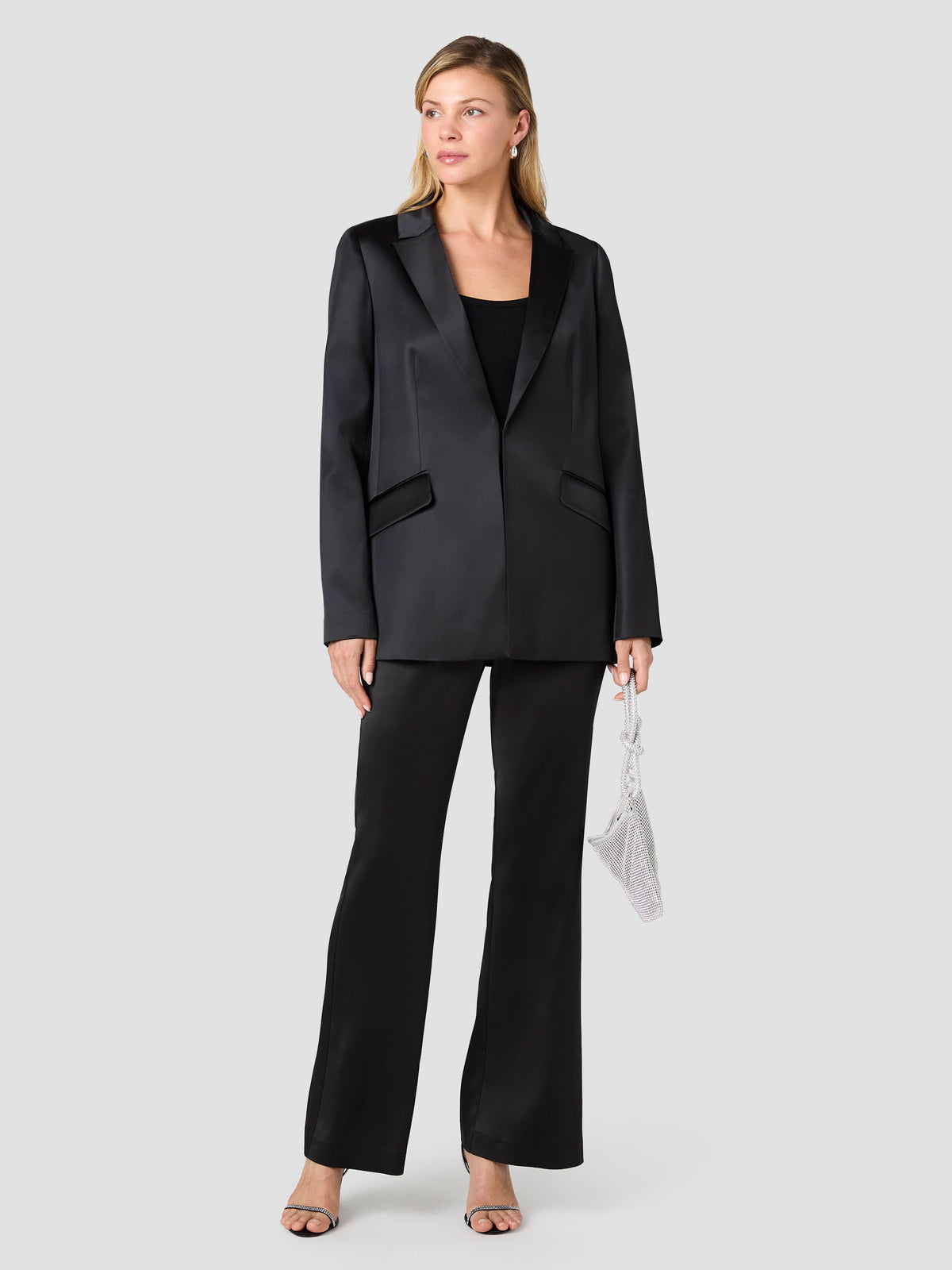 MAELYS STRETCH SATIN OVERSIZED BLAZER View 1 | Coats & Jackets