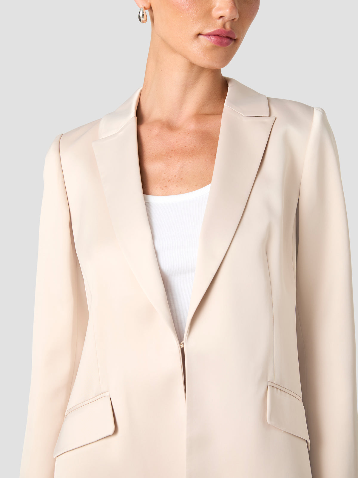 MAELYS STRETCH SATIN OVERSIZED BLAZER VIEW 3 | Coats & Jackets