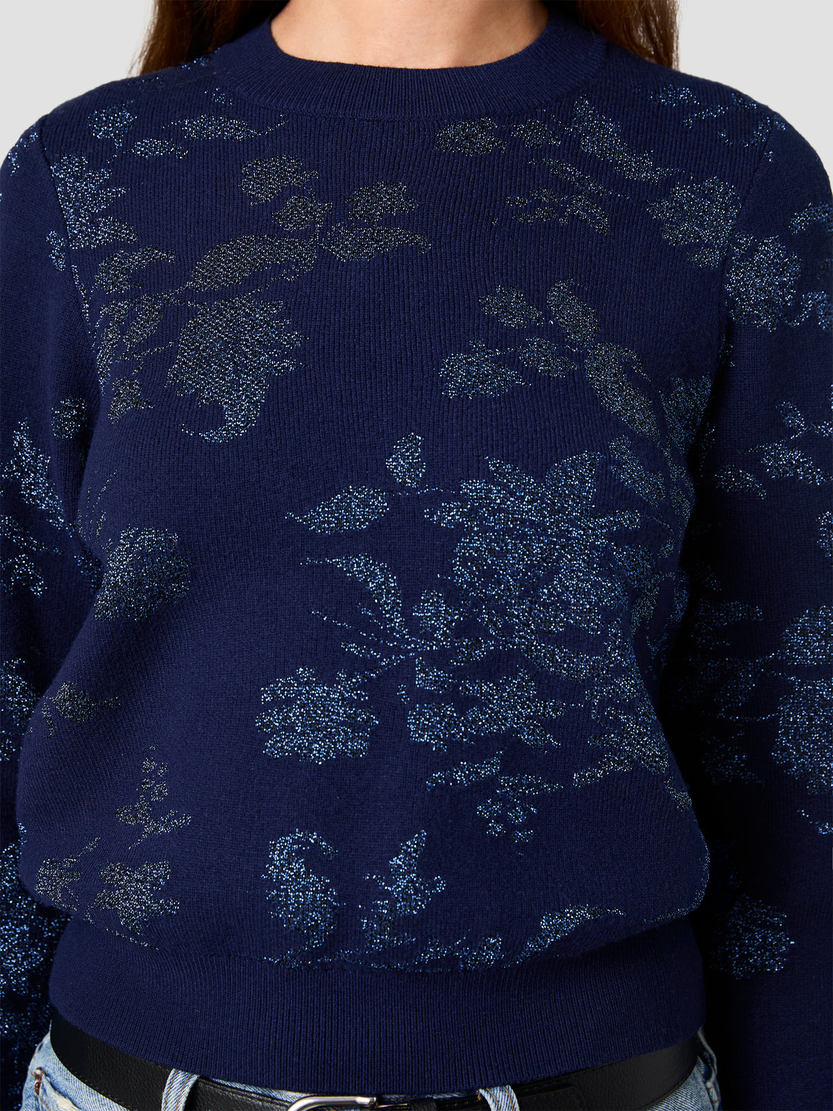 KATJA KNIT COMBO TINSEL PULLOVER SWEATER VIEW 4