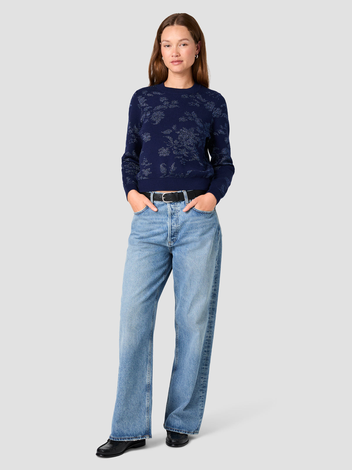 KATJA KNIT COMBO TINSEL PULLOVER SWEATER VIEW 6