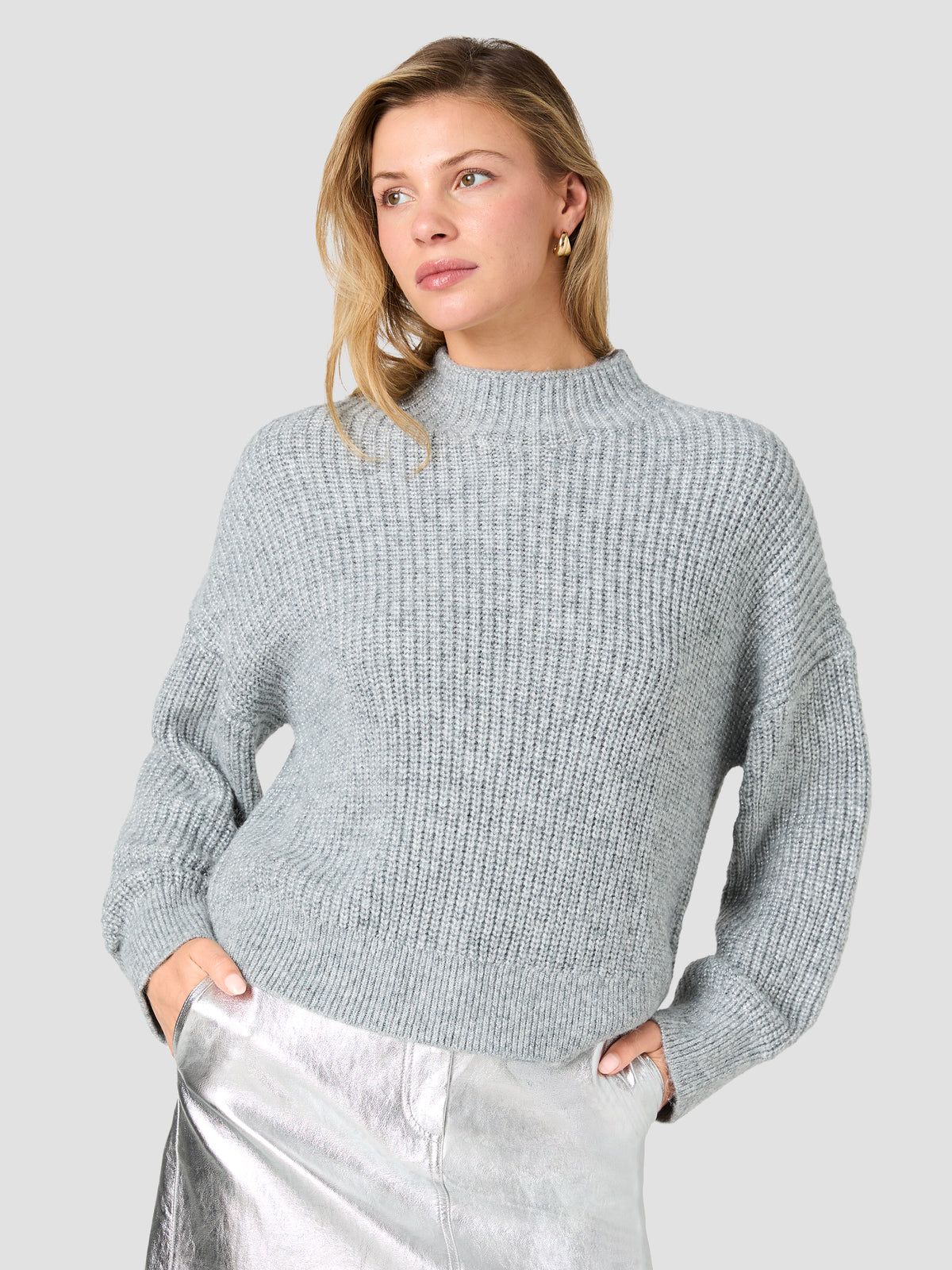 ELODIE TINSEL BLEND KNIT PULLOVER SWEATER VIEW 2