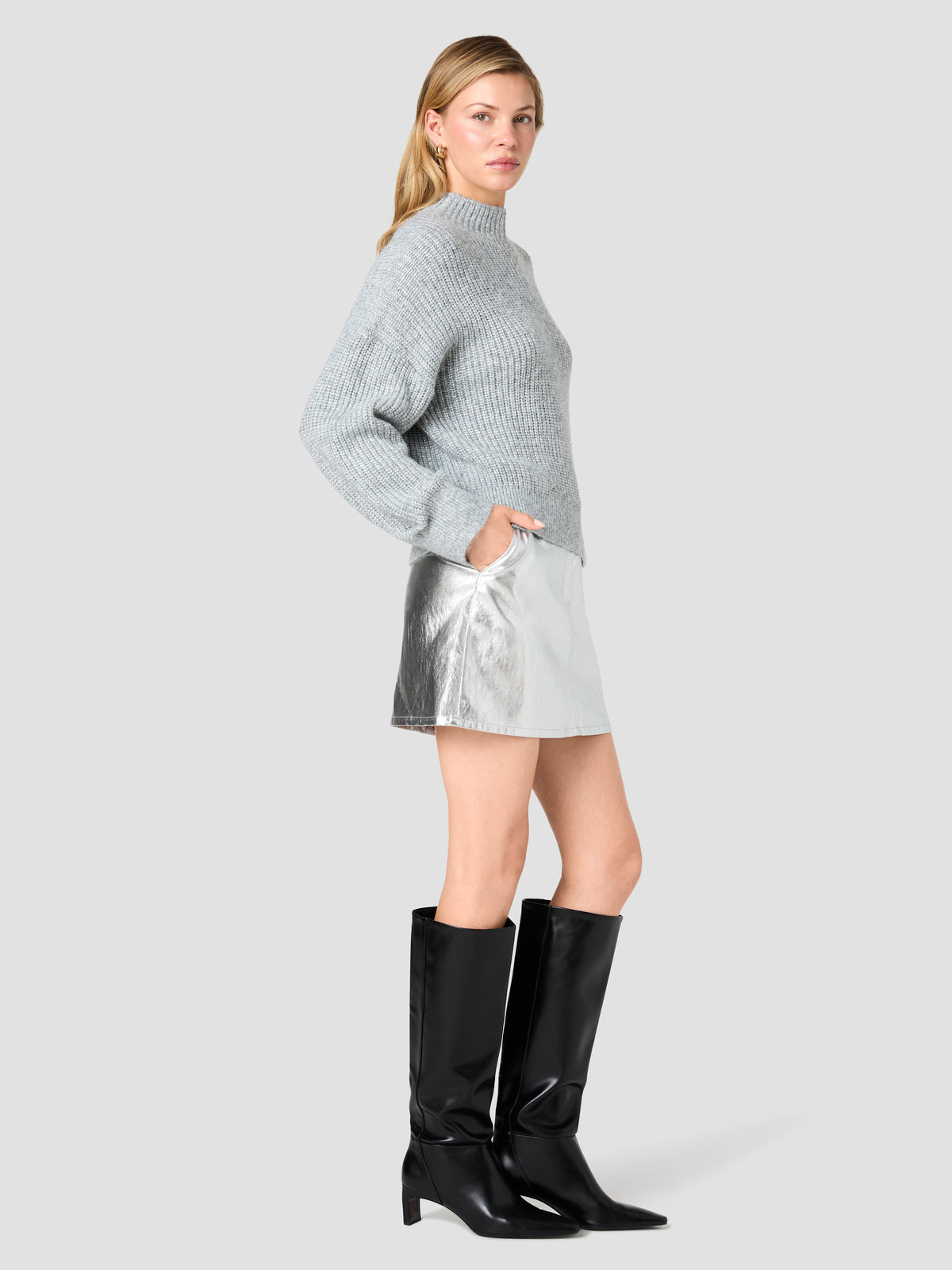 ELODIE TINSEL BLEND KNIT PULLOVER SWEATER VIEW 5