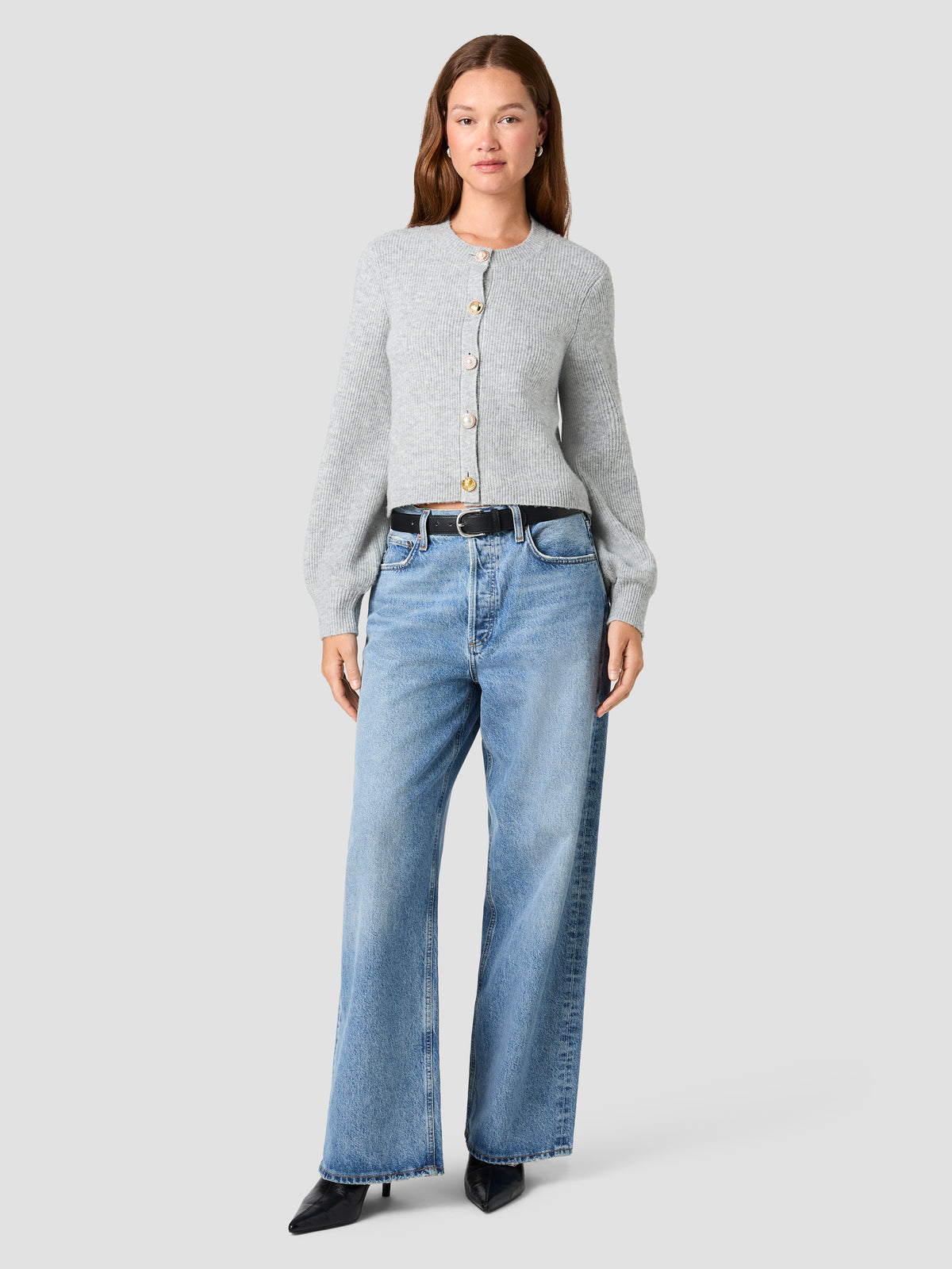 KODA KNIT MULTI BUTTON CREW NECK CARDIGAN VIEW 6 | The Layering Shop