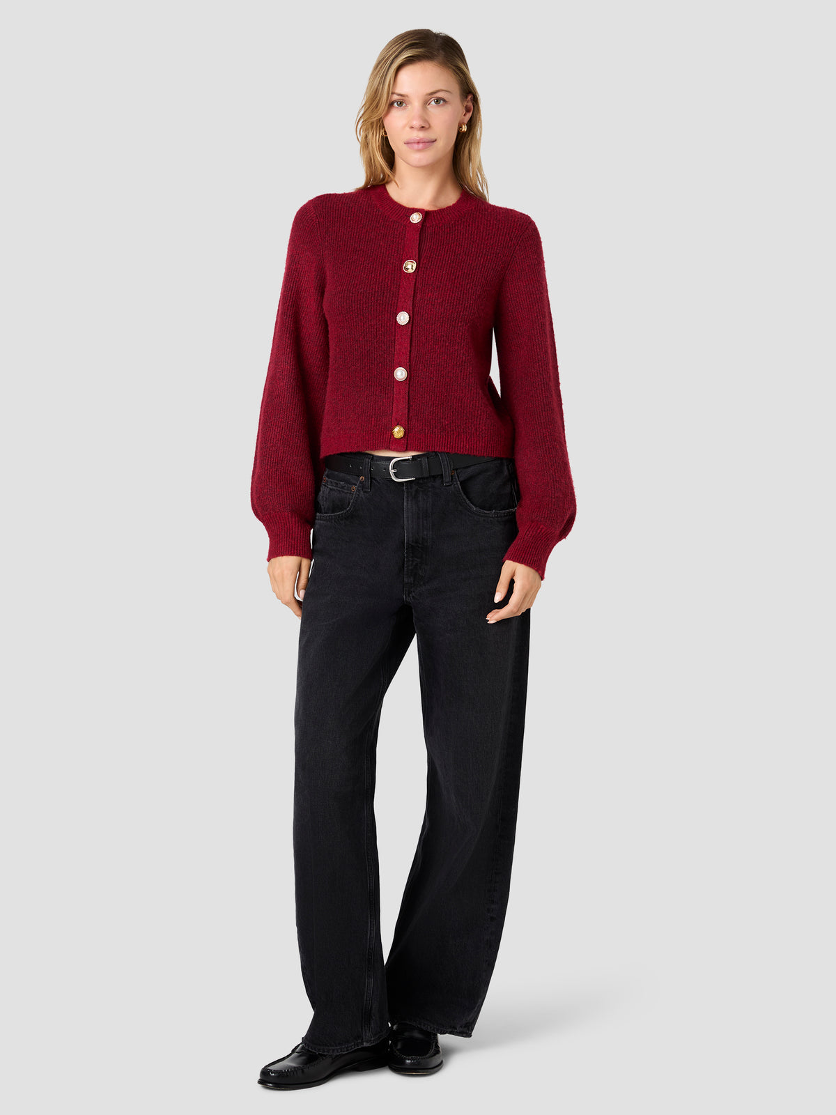 KODA KNIT MULTI BUTTON CREW NECK CARDIGAN VIEW 6 | The Layering Shop