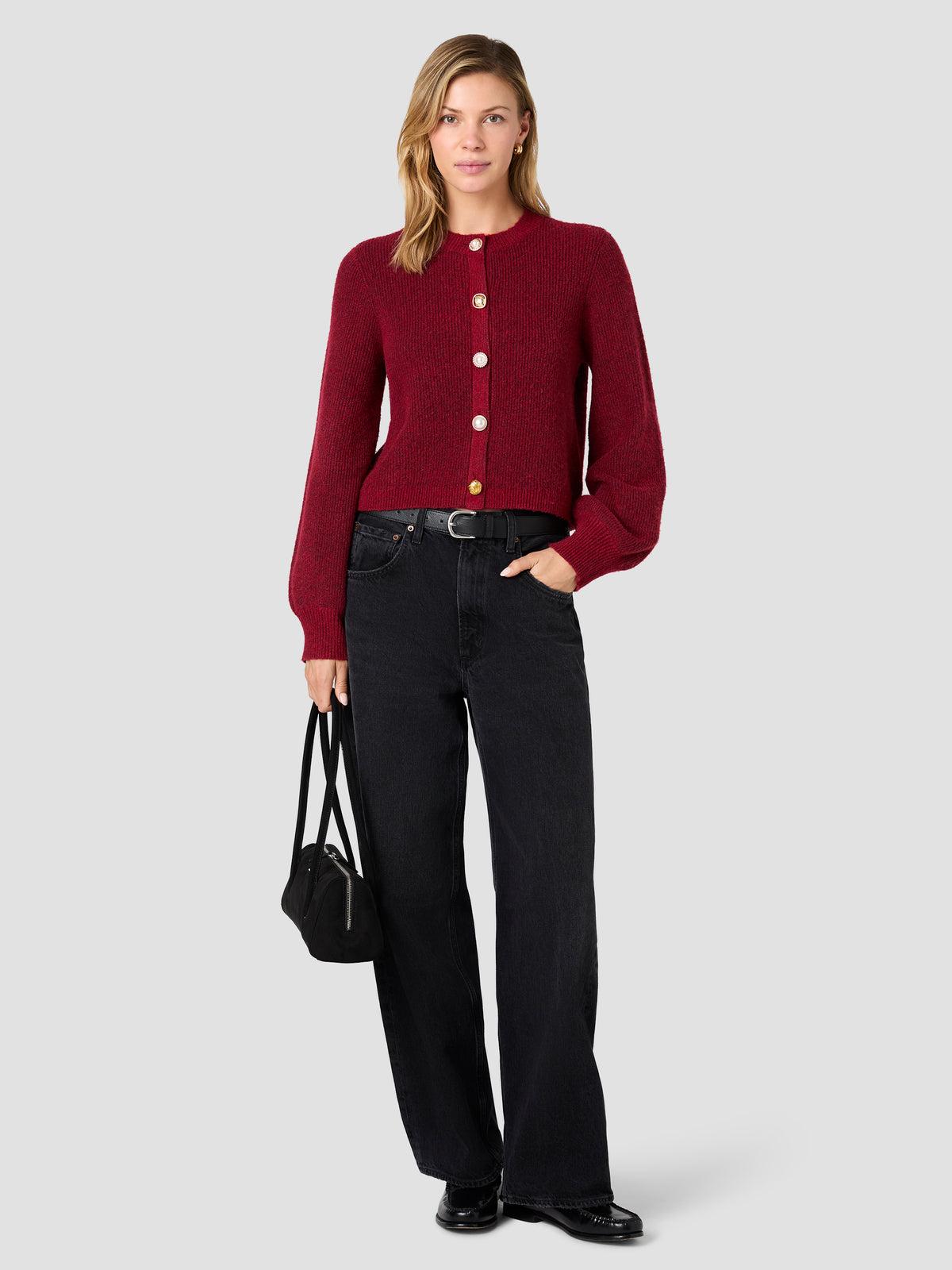 KODA KNIT MULTI BUTTON CREW NECK CARDIGAN View 1 | The Layering Shop