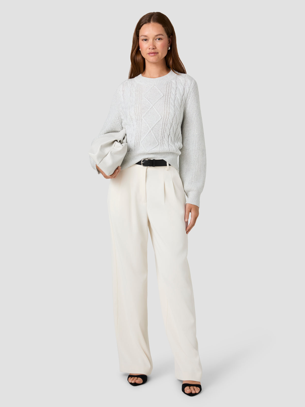 MICRO SEQUIN TINSEL KNIT PULLOVER SWEATER View 2 | Women's
