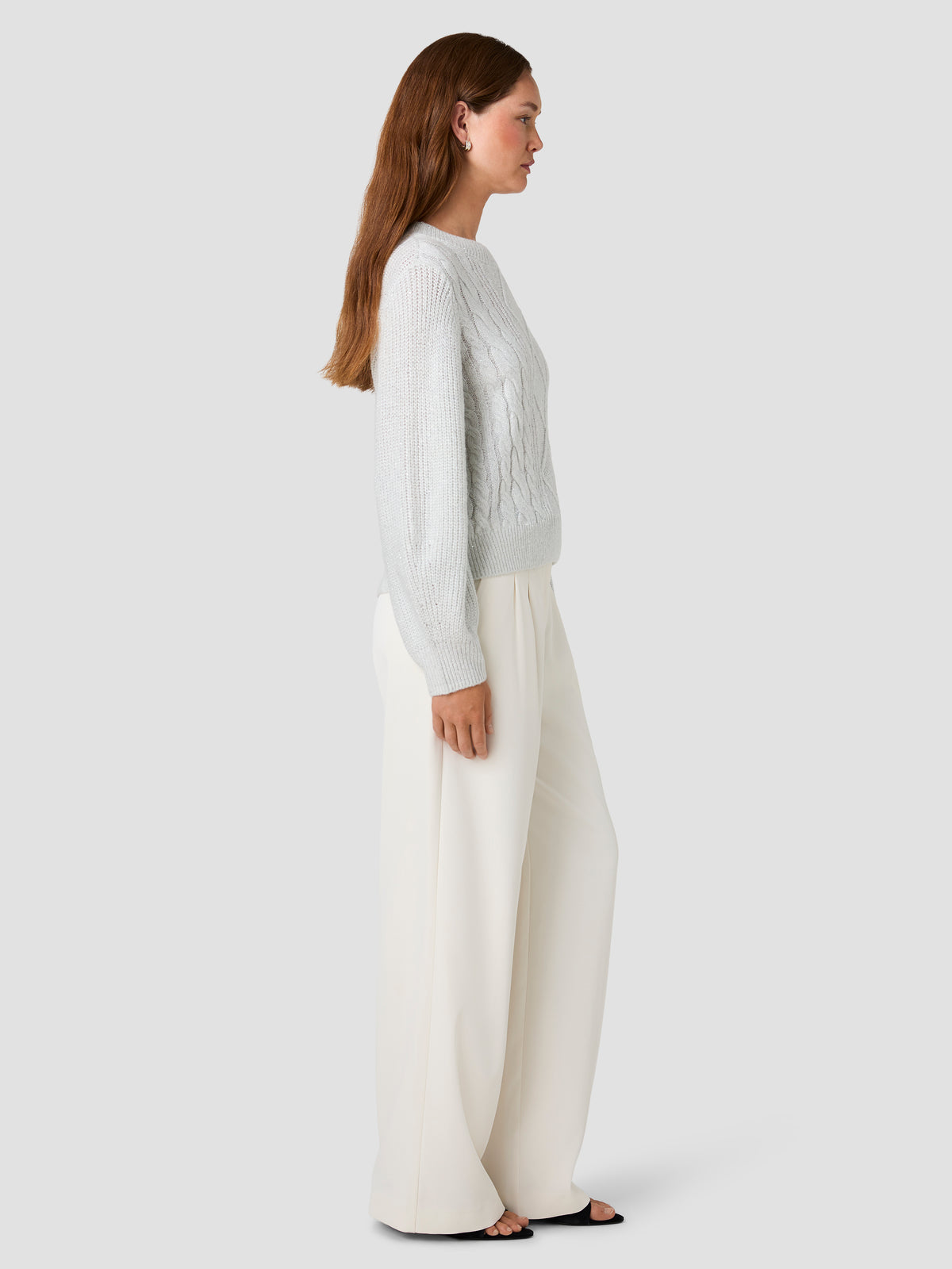 MICRO SEQUIN TINSEL KNIT PULLOVER SWEATER VIEW 5 | Women's