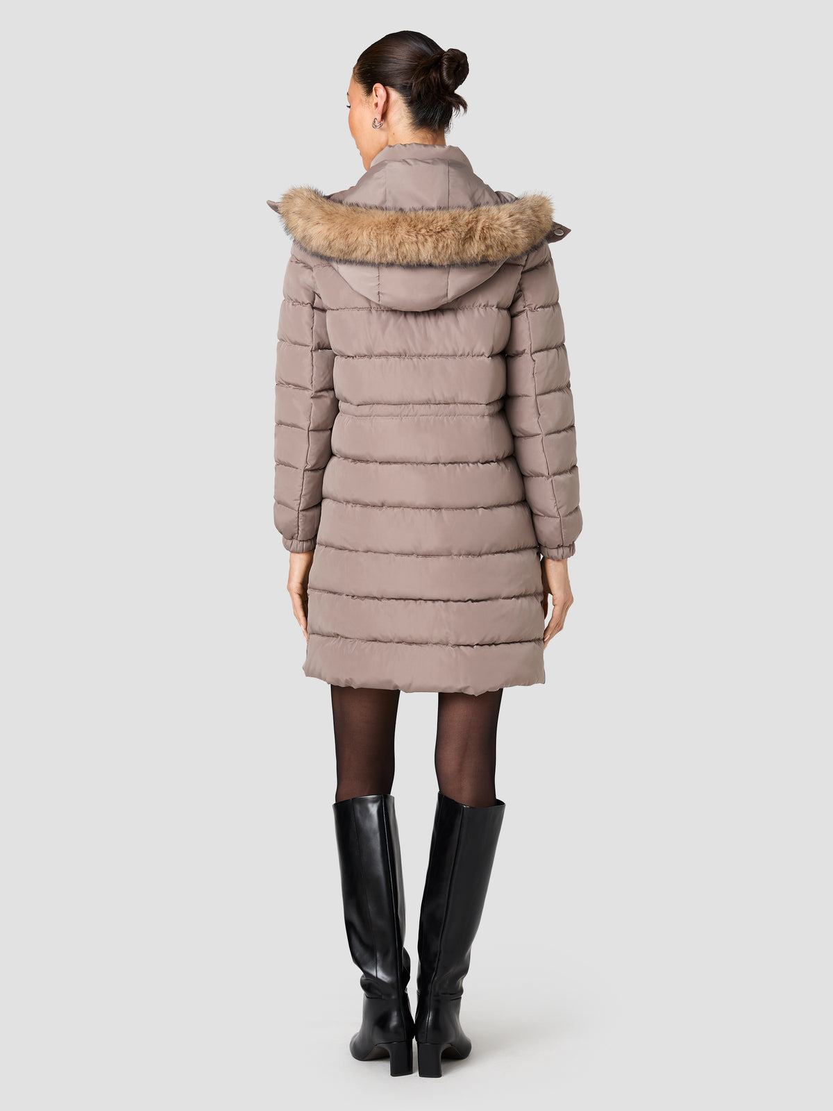 KYLE FUR HOODED PUFFER JACKET VIEW 4