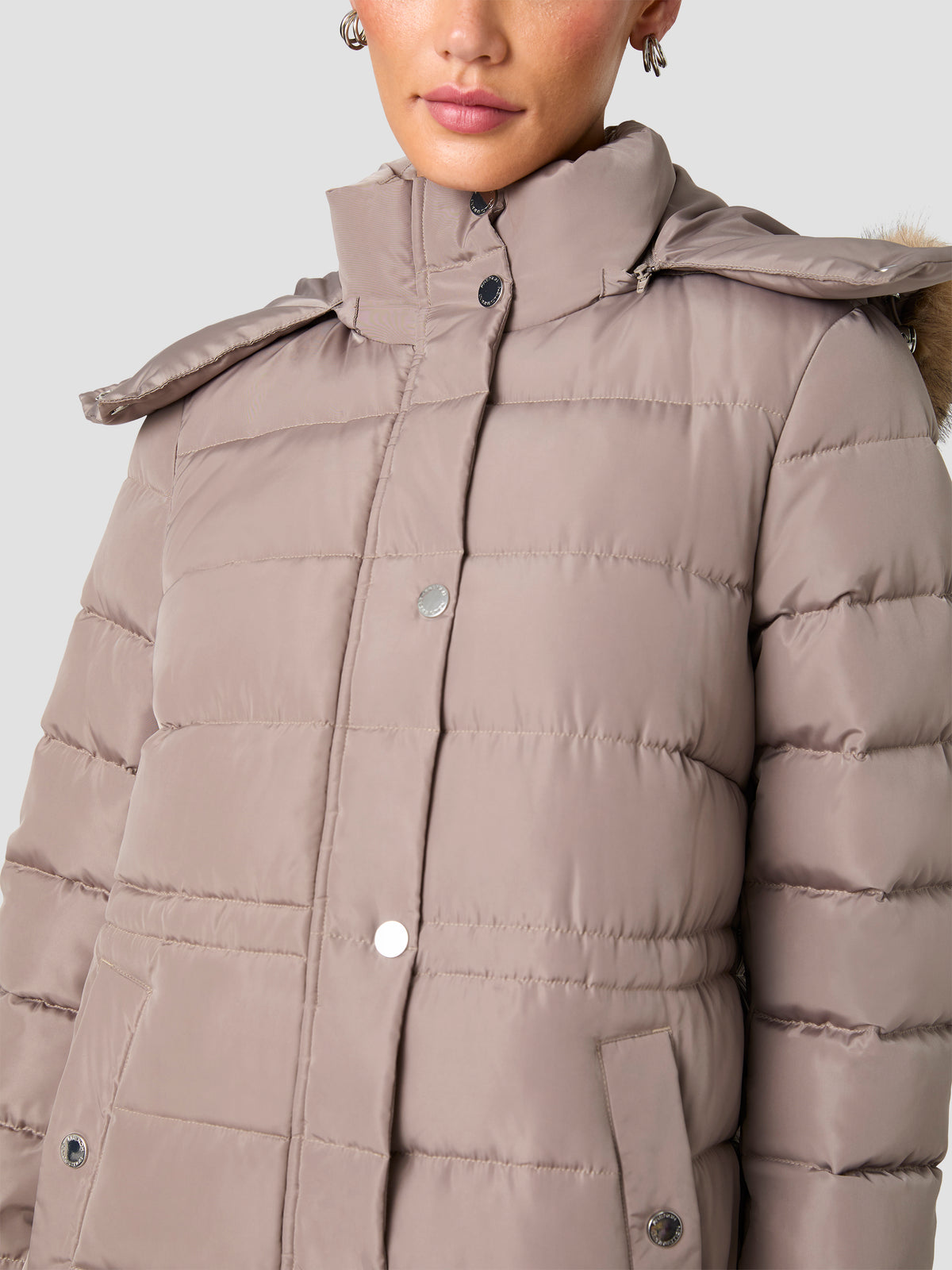 KYLE FUR HOODED PUFFER JACKET VIEW 2
