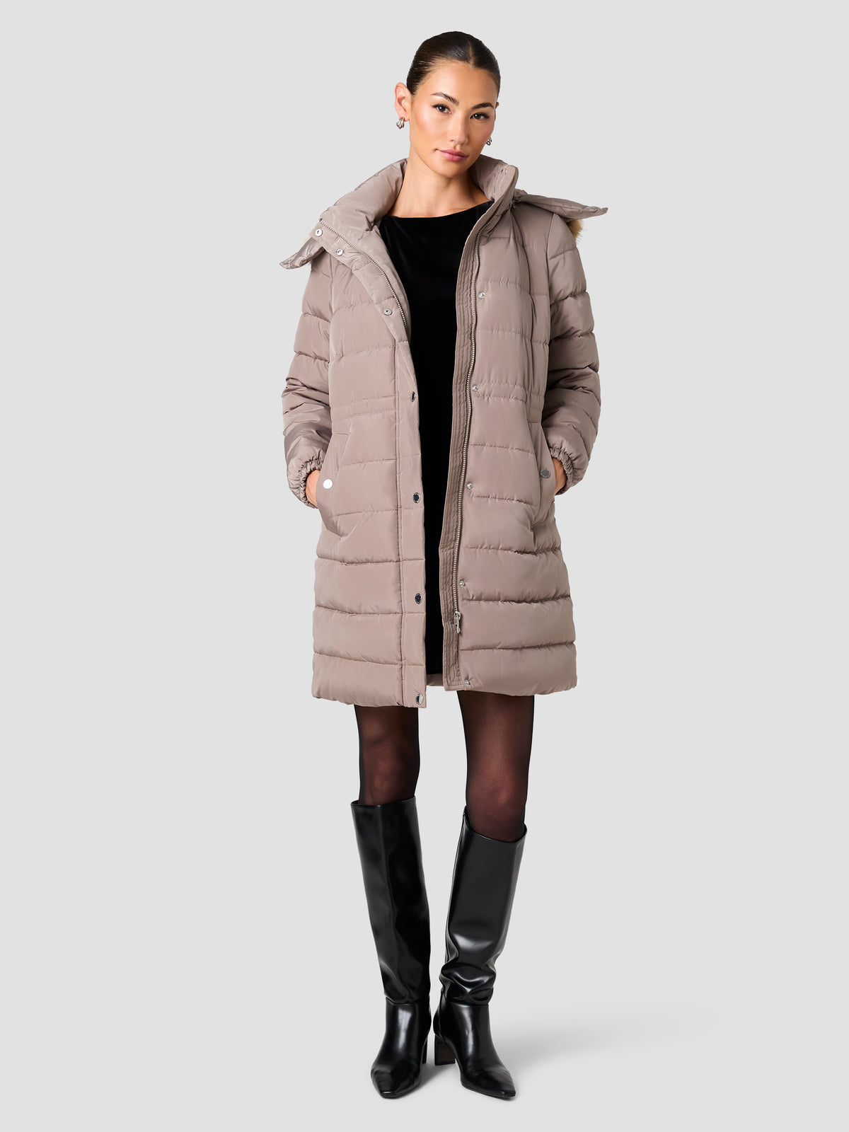 KYLE FUR HOODED PUFFER JACKET VIEW 5