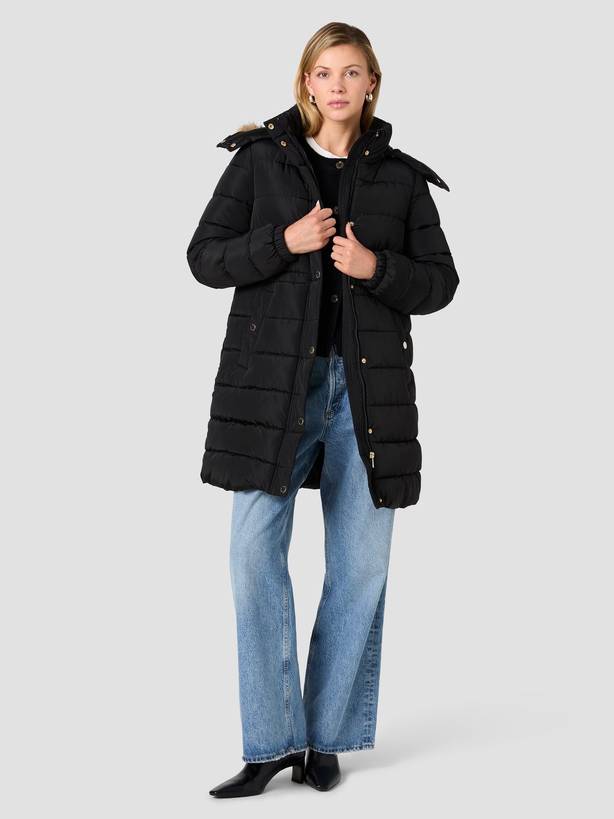 KYLE FUR HOODED PUFFER JACKET VIEW 5