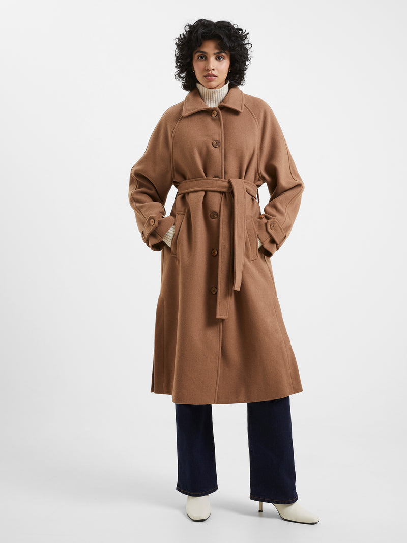 Fawn Felt Coat Tobacco Brown | French Connection US