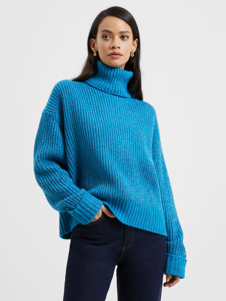 Jayla Turtleneck Sweater Blue Jewel | French Connection US