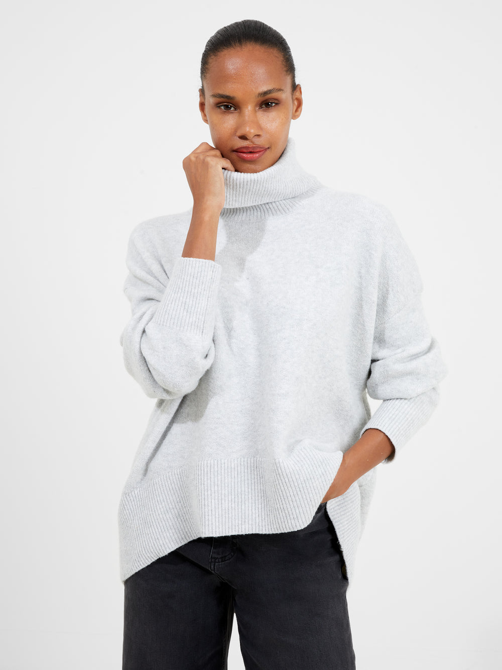 Vhari Turtleneck Sweater Dove Grey Mel | French Connection US
